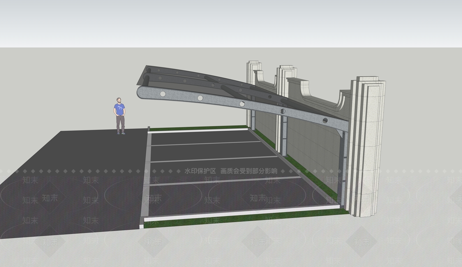 工业简欧其他景观小建筑SU模型下载【ID:1190019066】