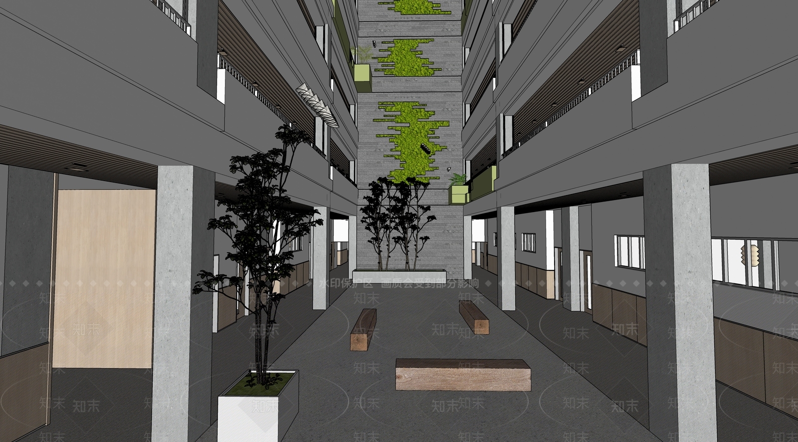 现代其他学校空间SU模型下载【ID:1190019025】