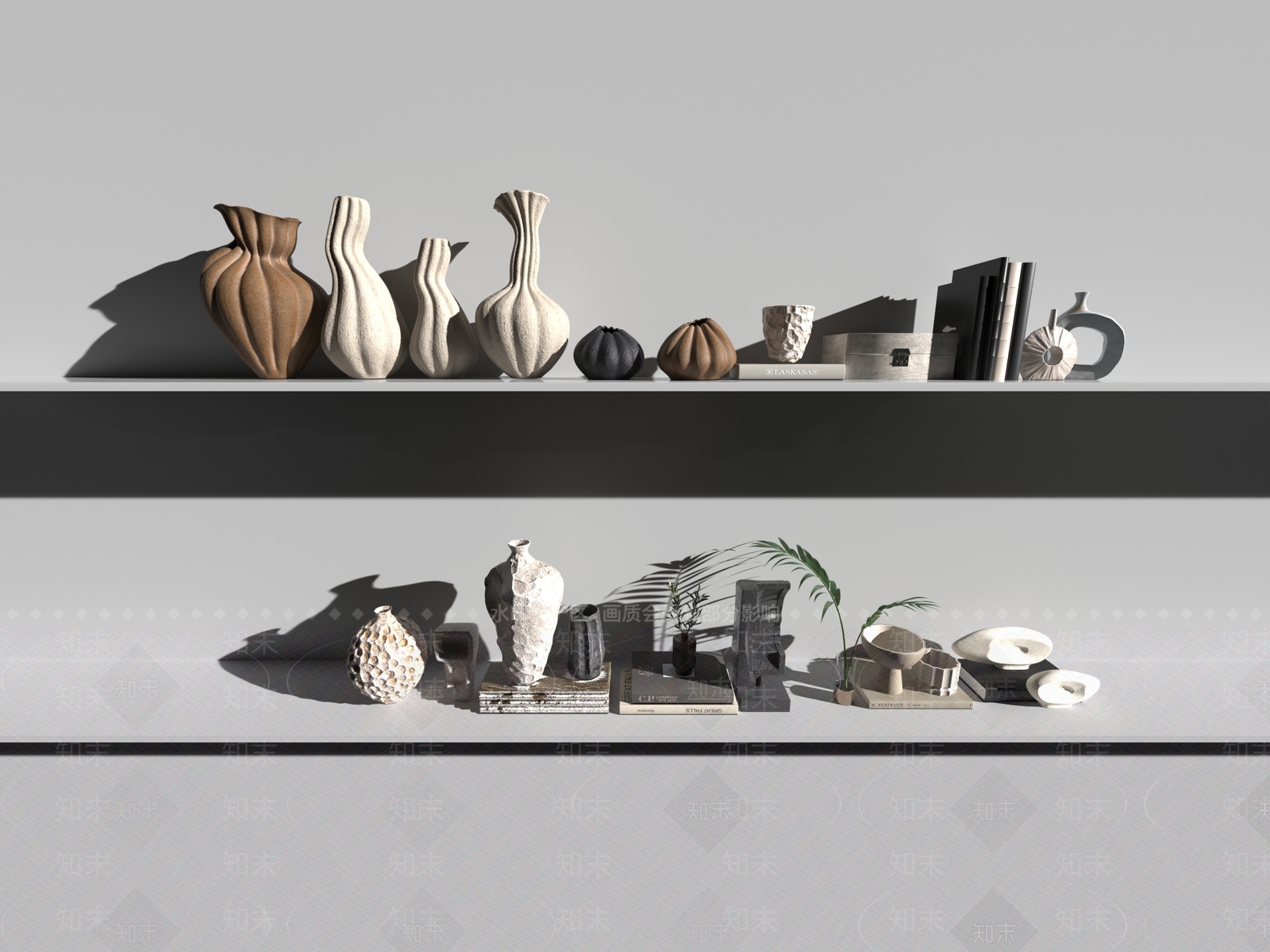 现代日式摆件组合3D模型下载【ID:1190018967】