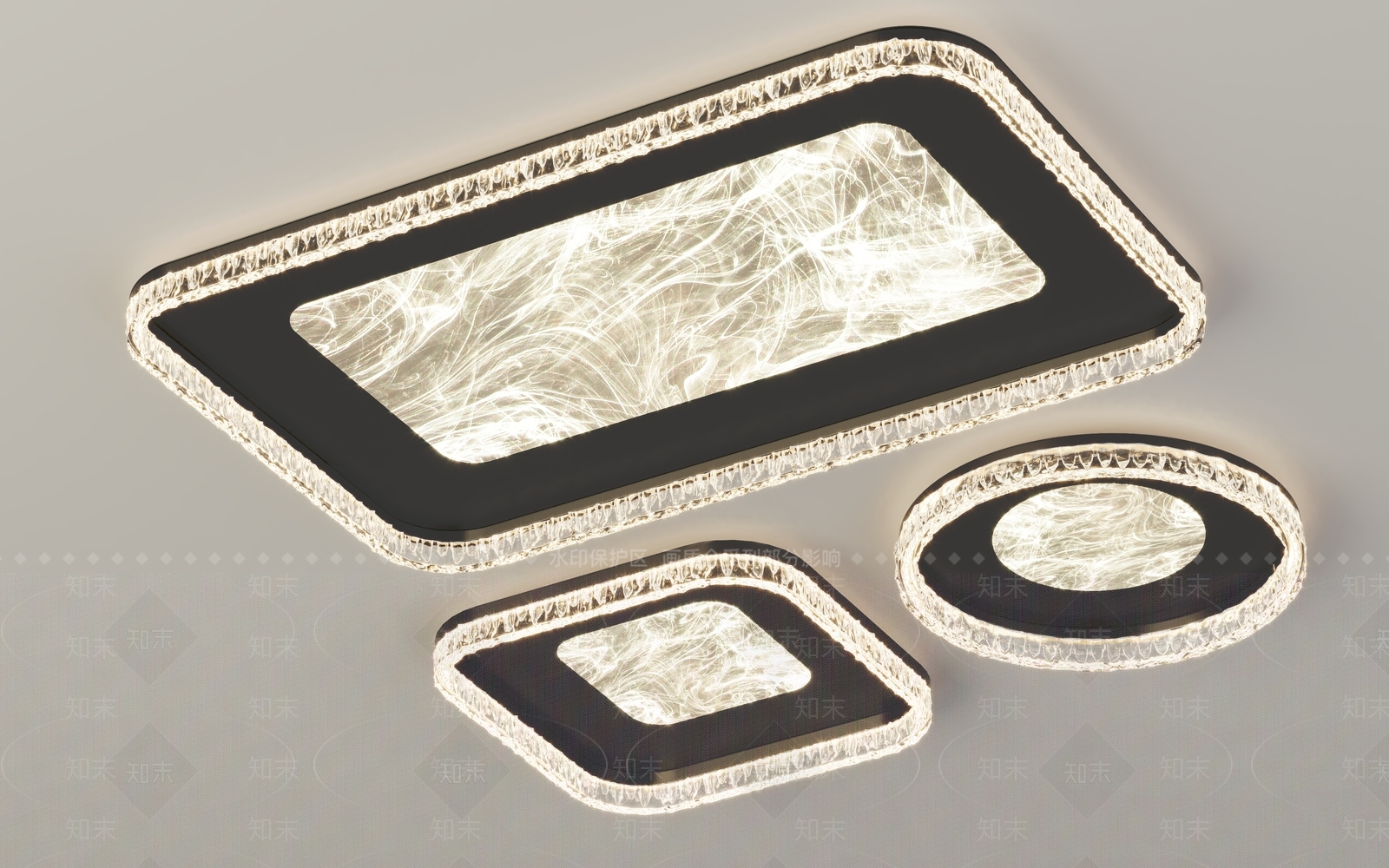 意式轻奢客厅吸顶灯3D模型下载【ID:1190021028】