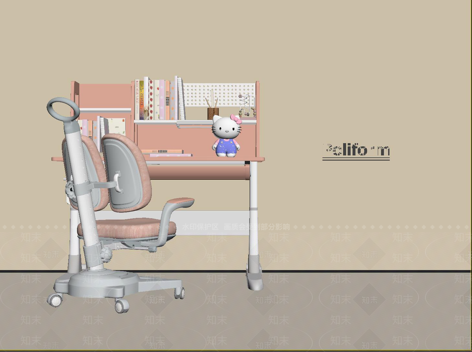 现代儿童桌椅SU模型下载【ID:1190021648】