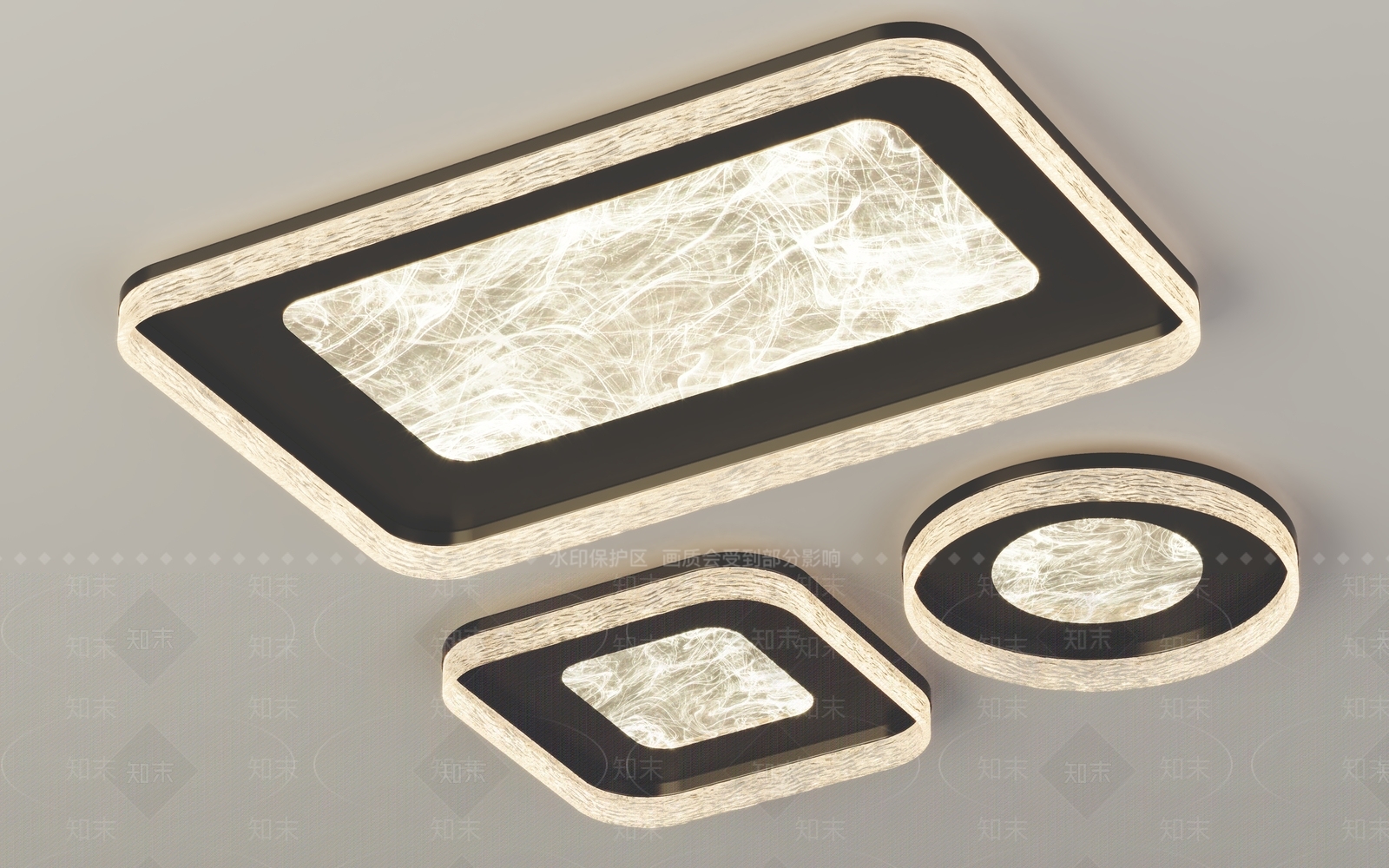 意式轻奢客厅吸顶灯3D模型下载【ID:1190022974】