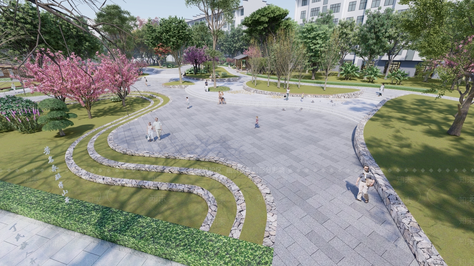 现代极简景观公园SU模型下载【ID:1190094410】