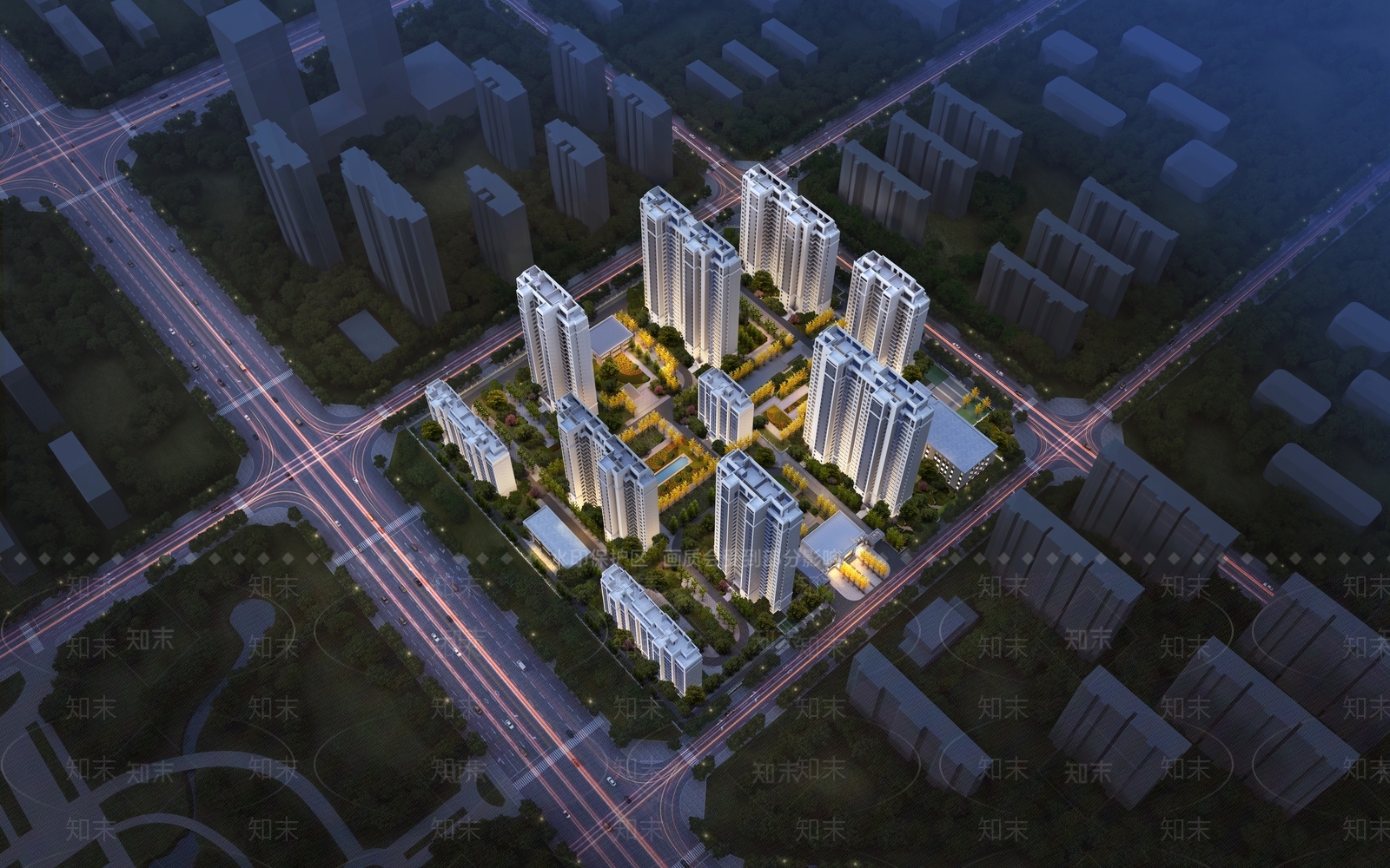 现代高层住宅SU模型下载【ID:1190026203】