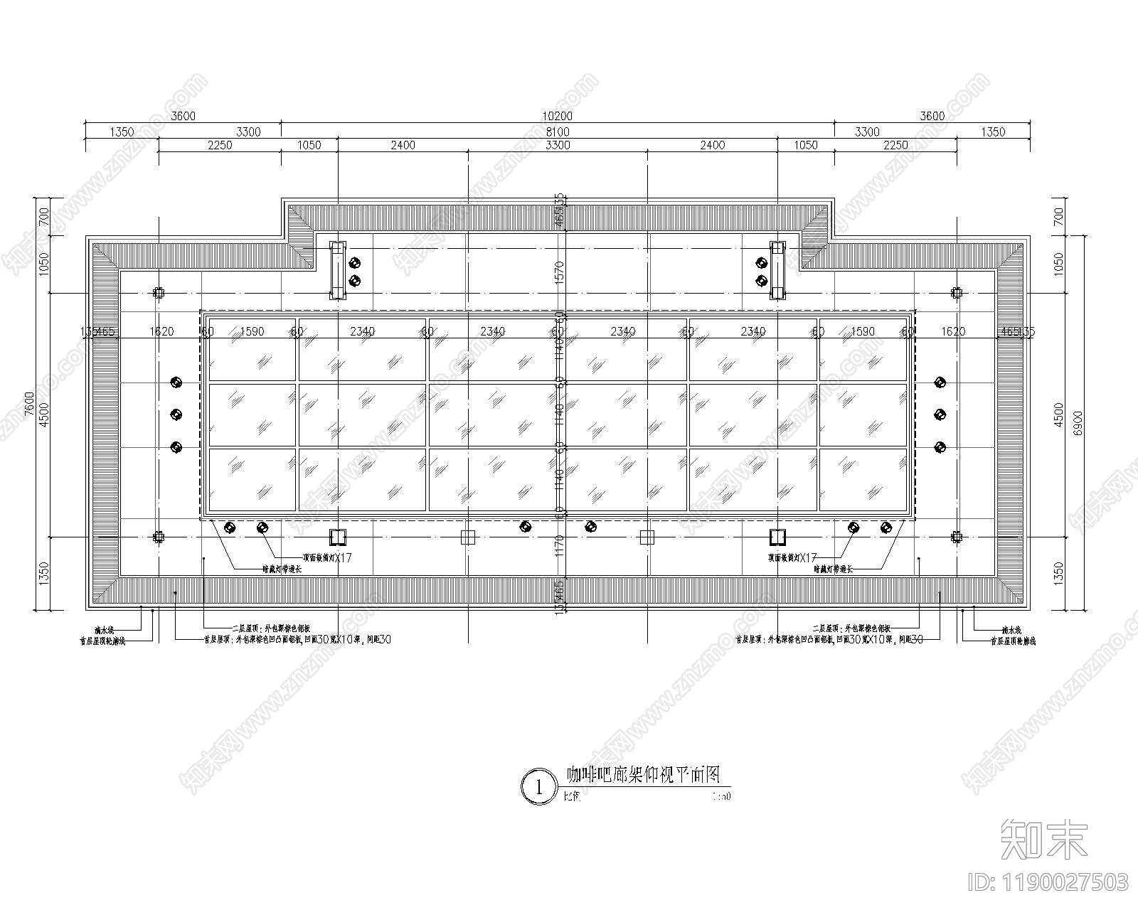 现代廊架cad施工图下载【ID:1190027503】