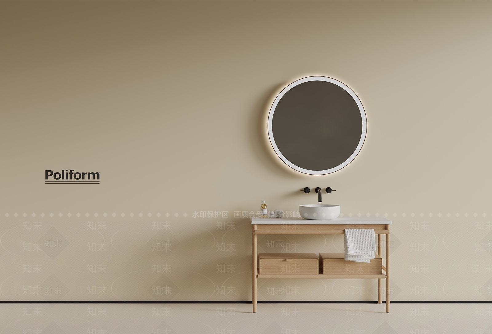 浴室柜3D模型下载【ID:1190032381】