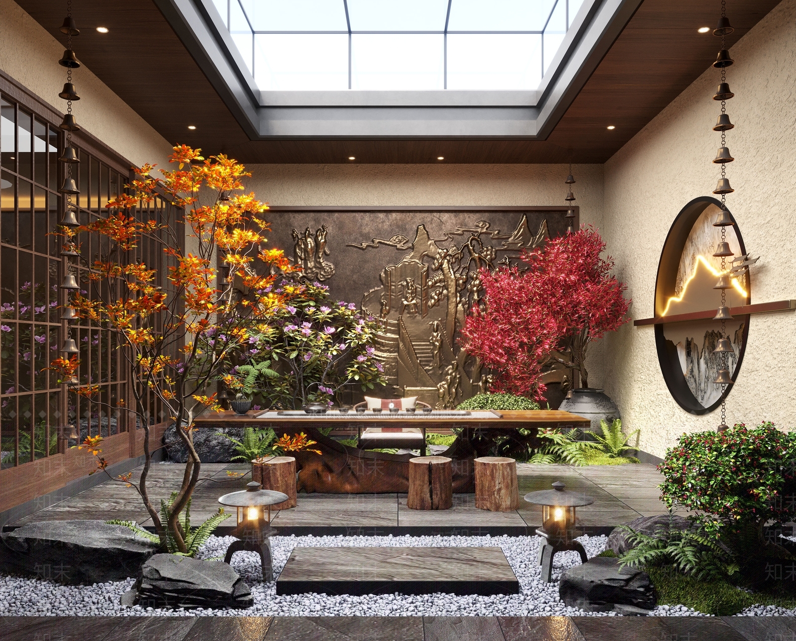 新中式庭院3D模型下载【ID:1190033699】