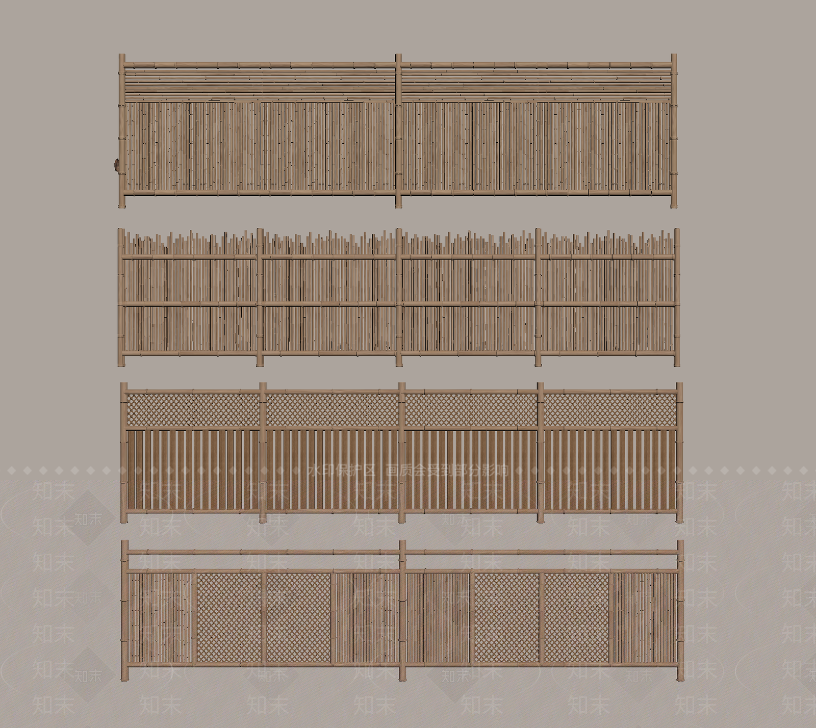 中式围栏护栏SU模型下载【ID:1190034675】