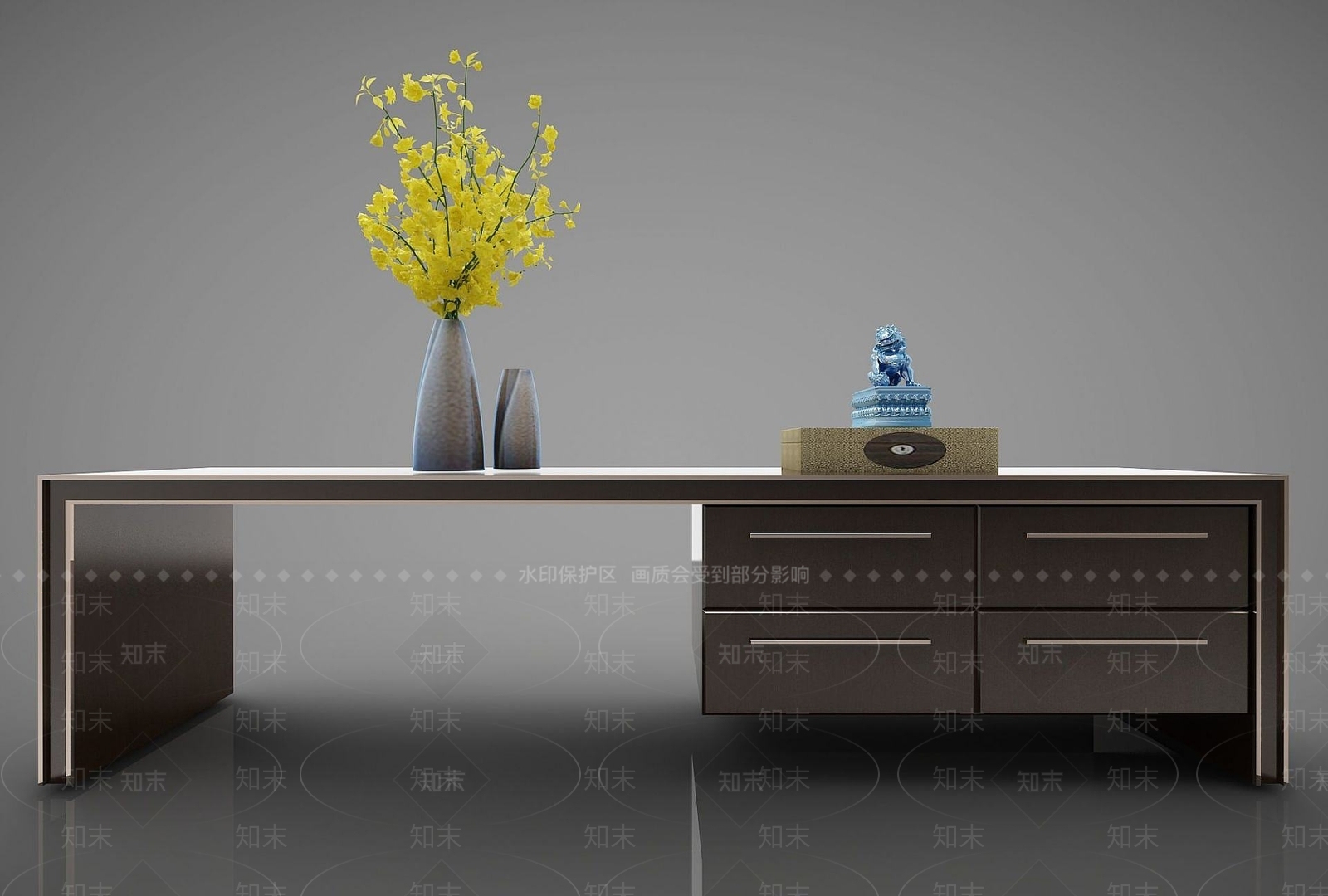 现代书桌3D模型下载【ID:1190035326】