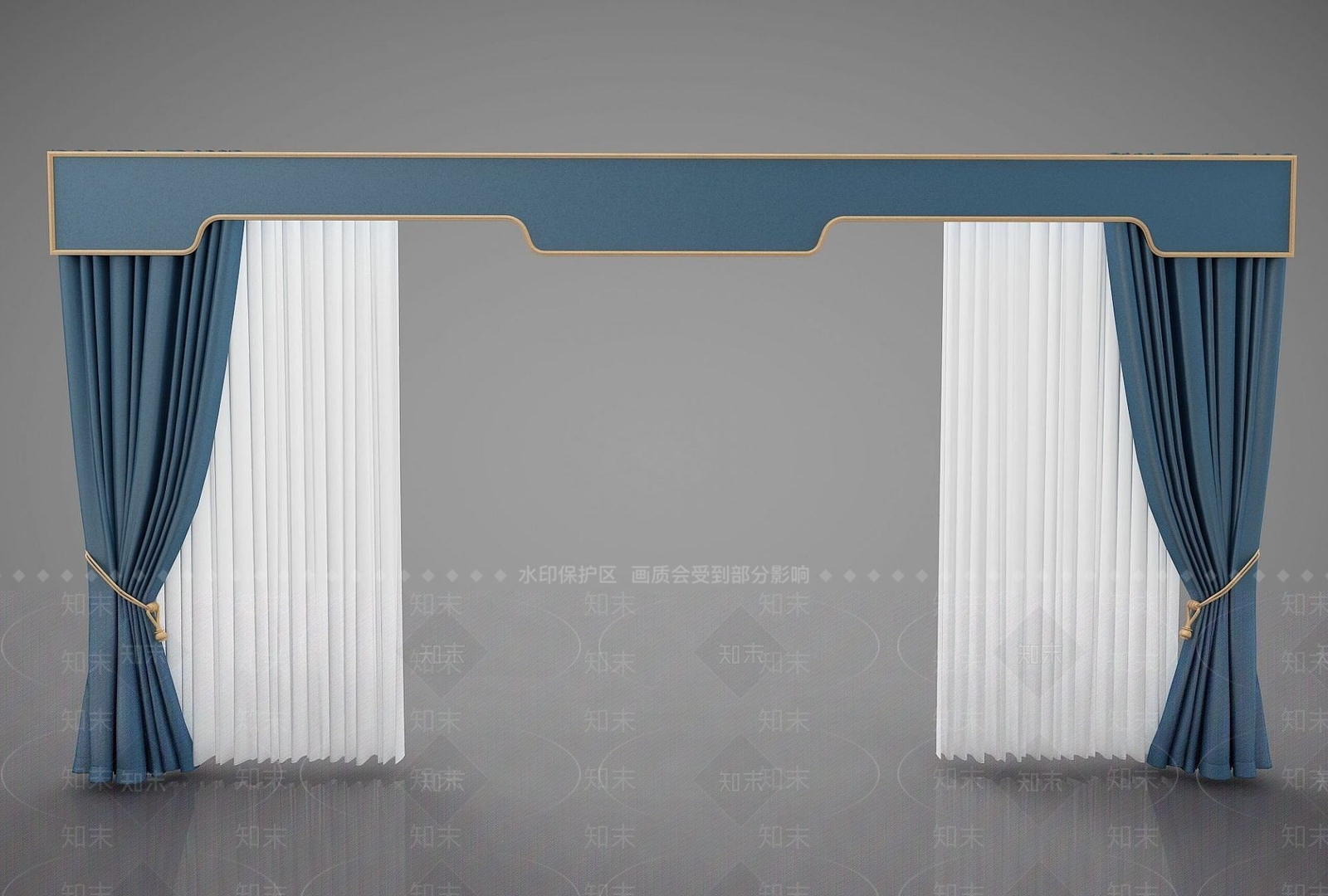 现代窗帘3D模型下载【ID:1190035843】