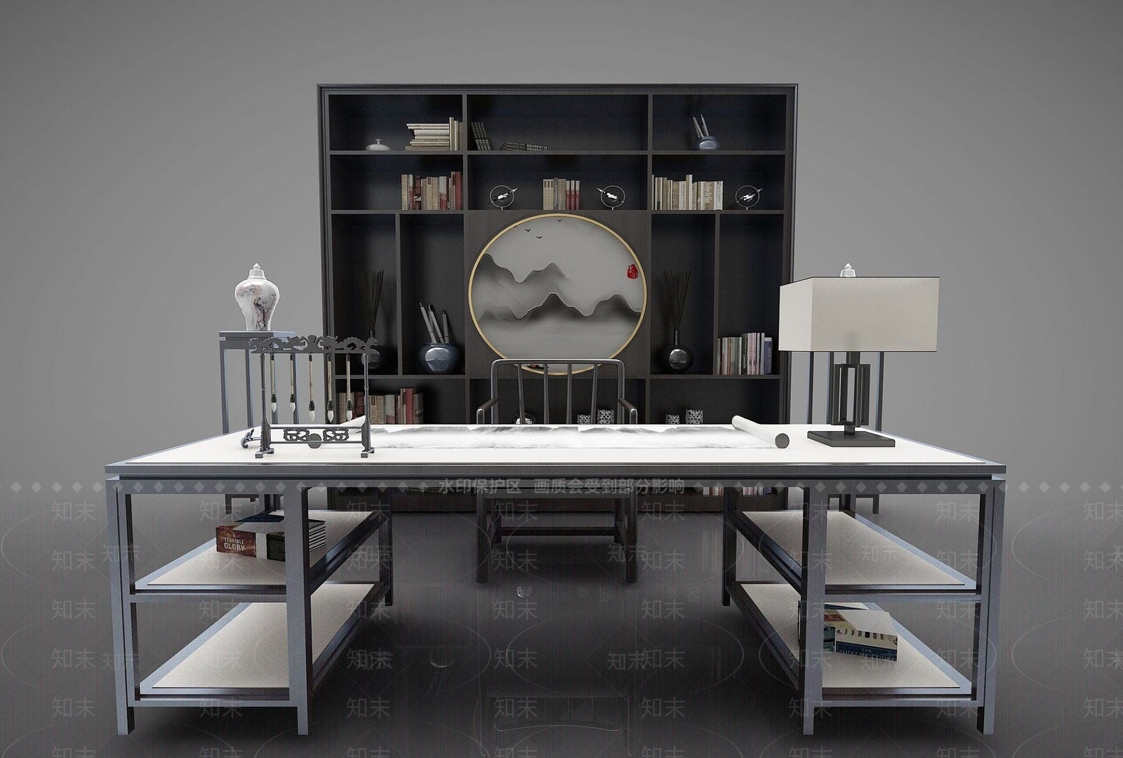 现代书桌3D模型下载【ID:1190035990】