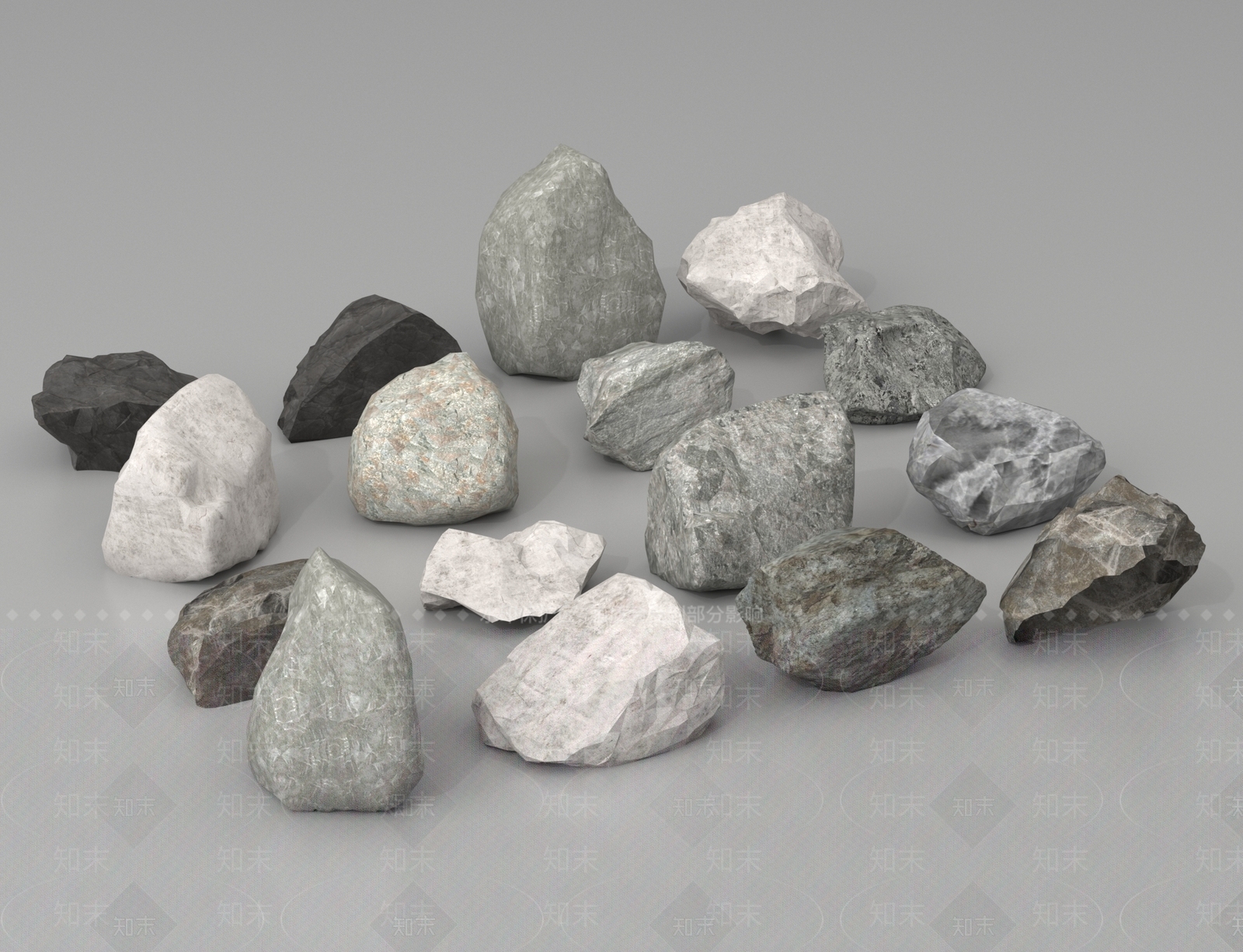 现代石头3D模型下载【ID:1190036745】