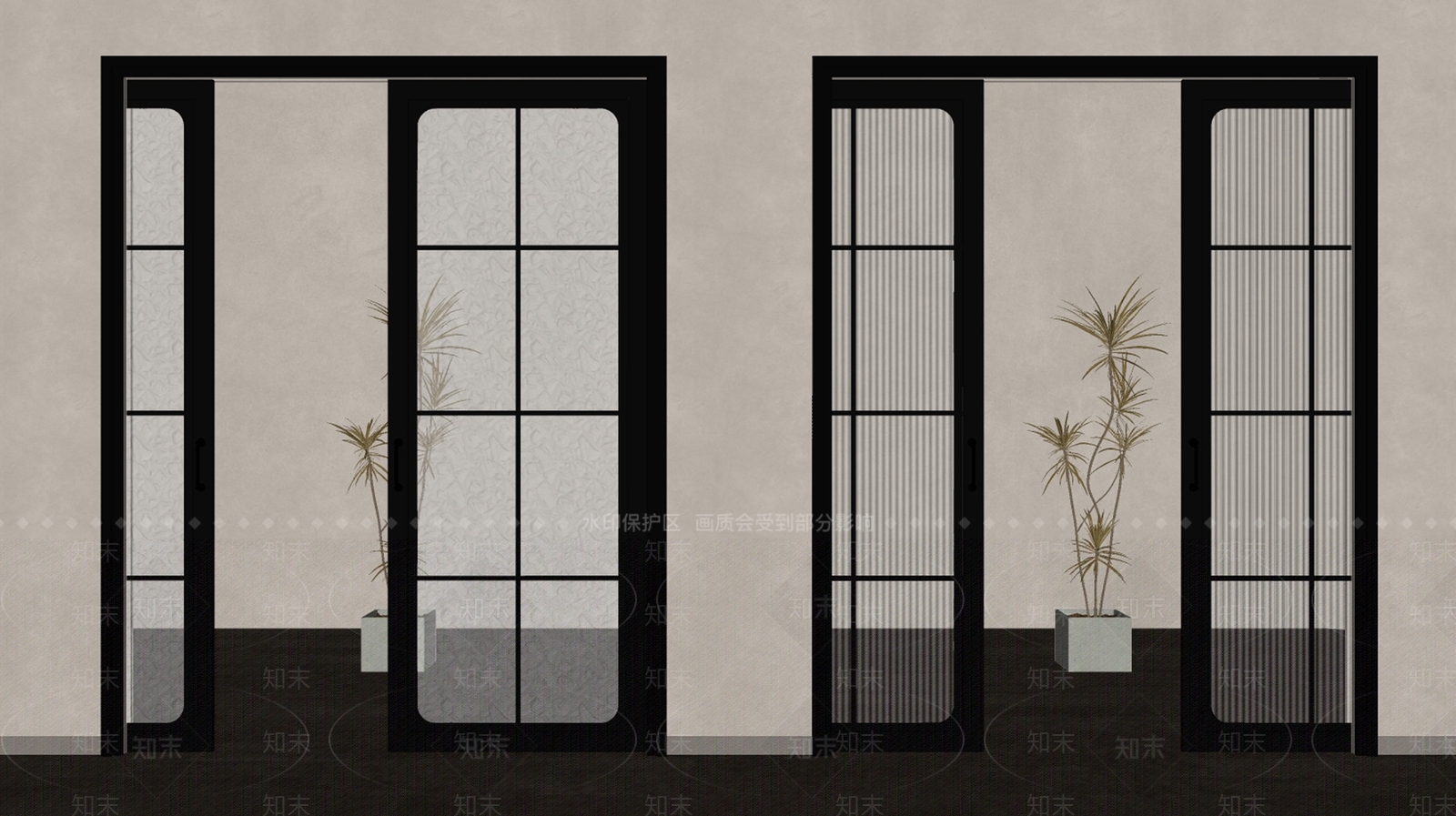 法式中古推拉门SU模型下载【ID:1190037466】