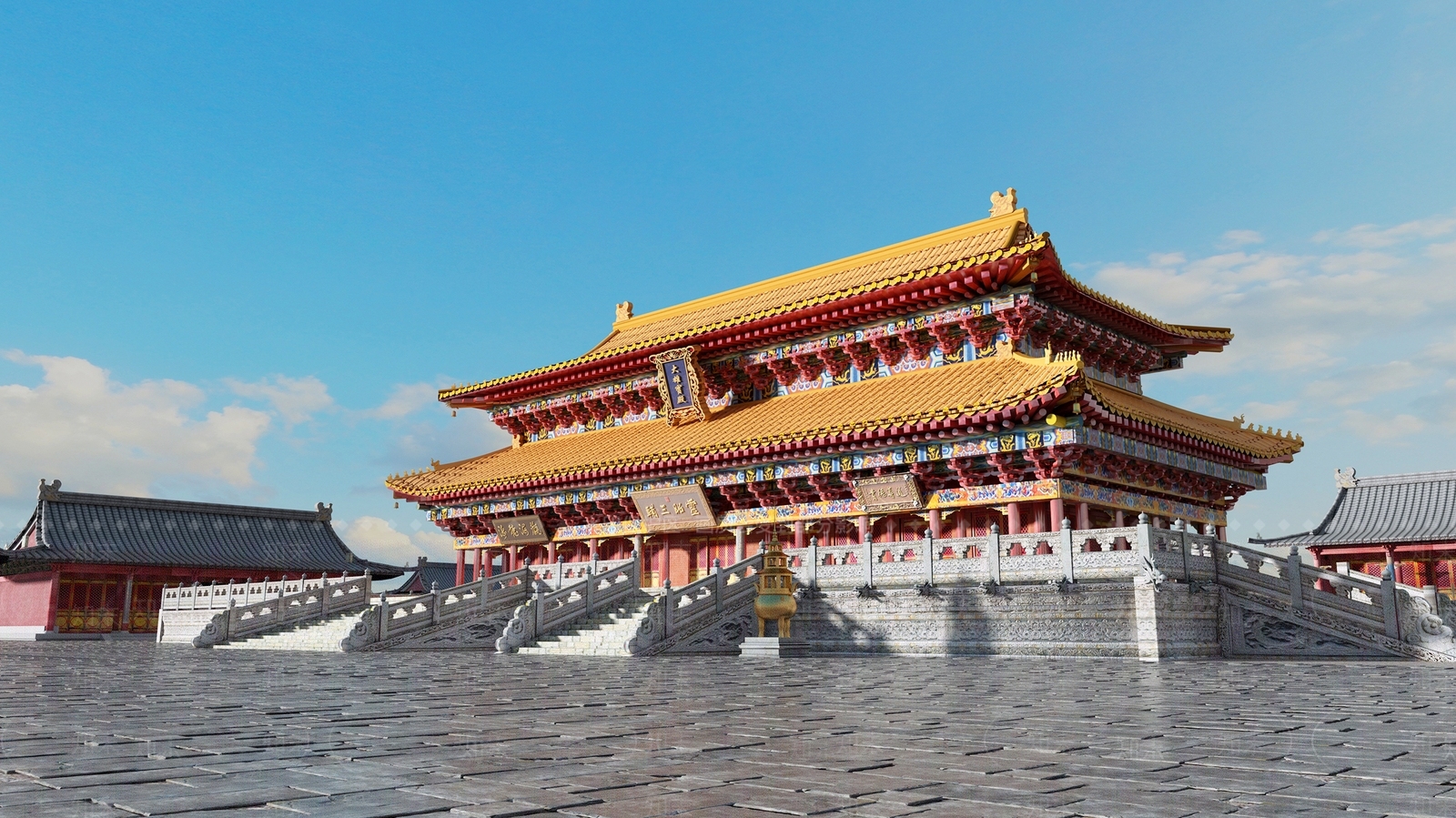 中式古建3D模型下载【ID:1190037550】