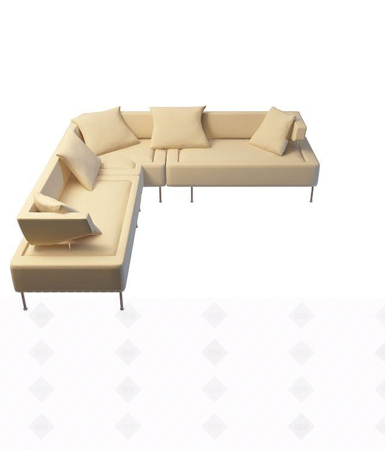 现代多人沙发3D模型下载【ID:1190038242】