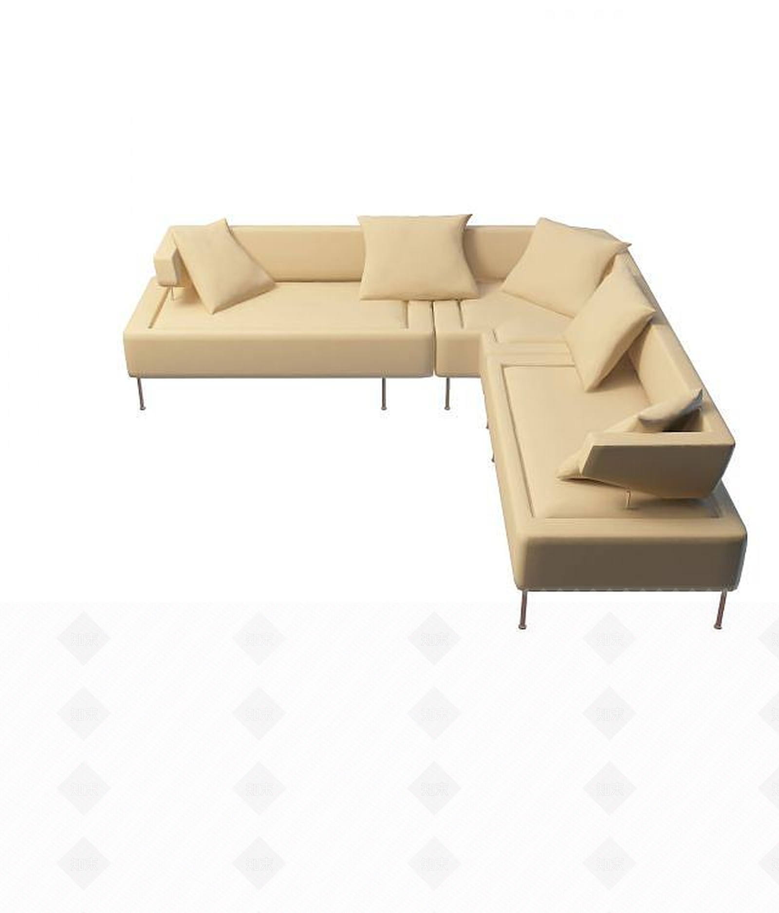 现代多人沙发3D模型下载【ID:1190038242】