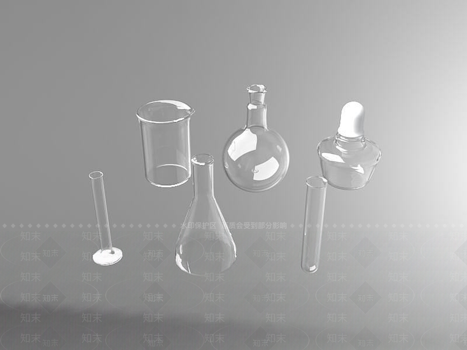 现代实验工具烧杯量杯3D模型下载【ID:1190040182】