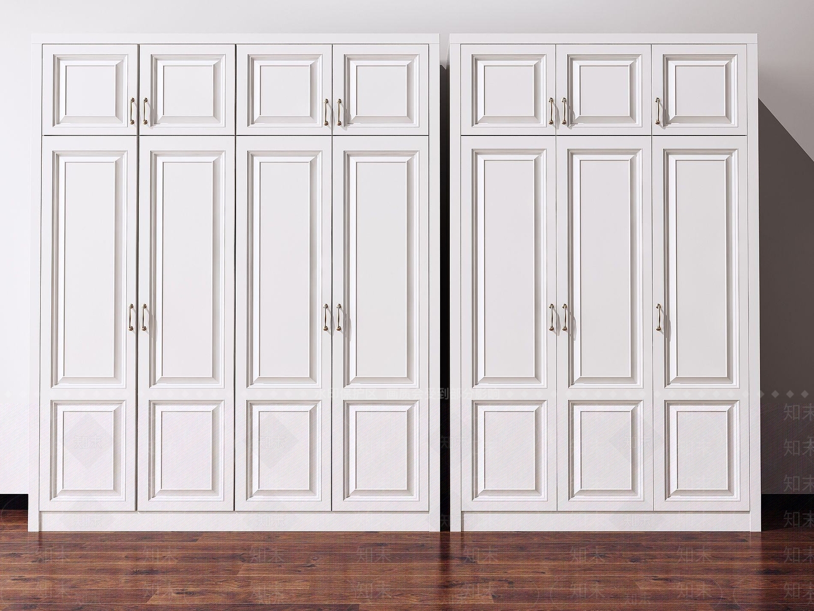 欧式古典欧式双开门衣柜3D模型下载【ID:1190040114】