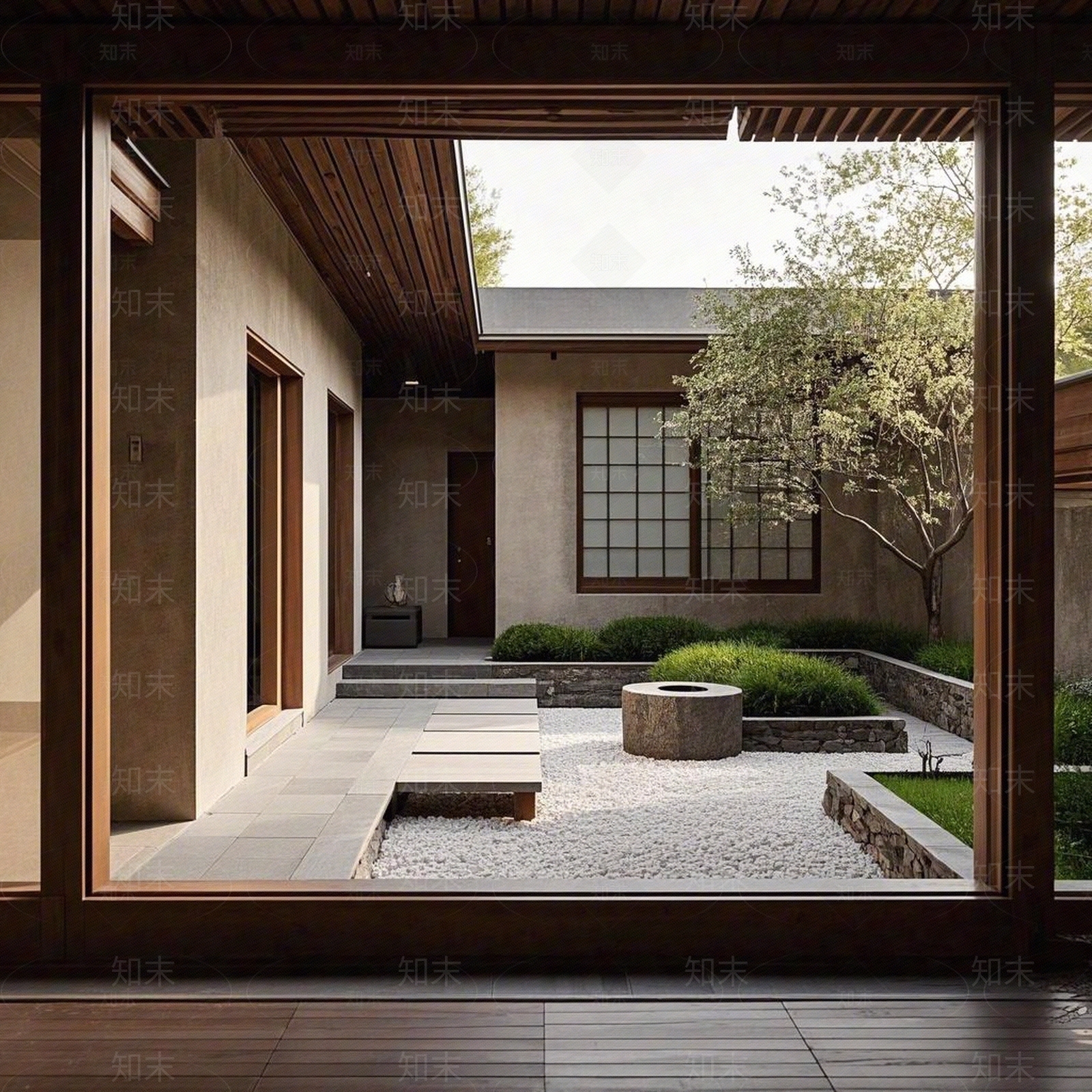 侘寂小区外景贴图下载【ID:1190040380】