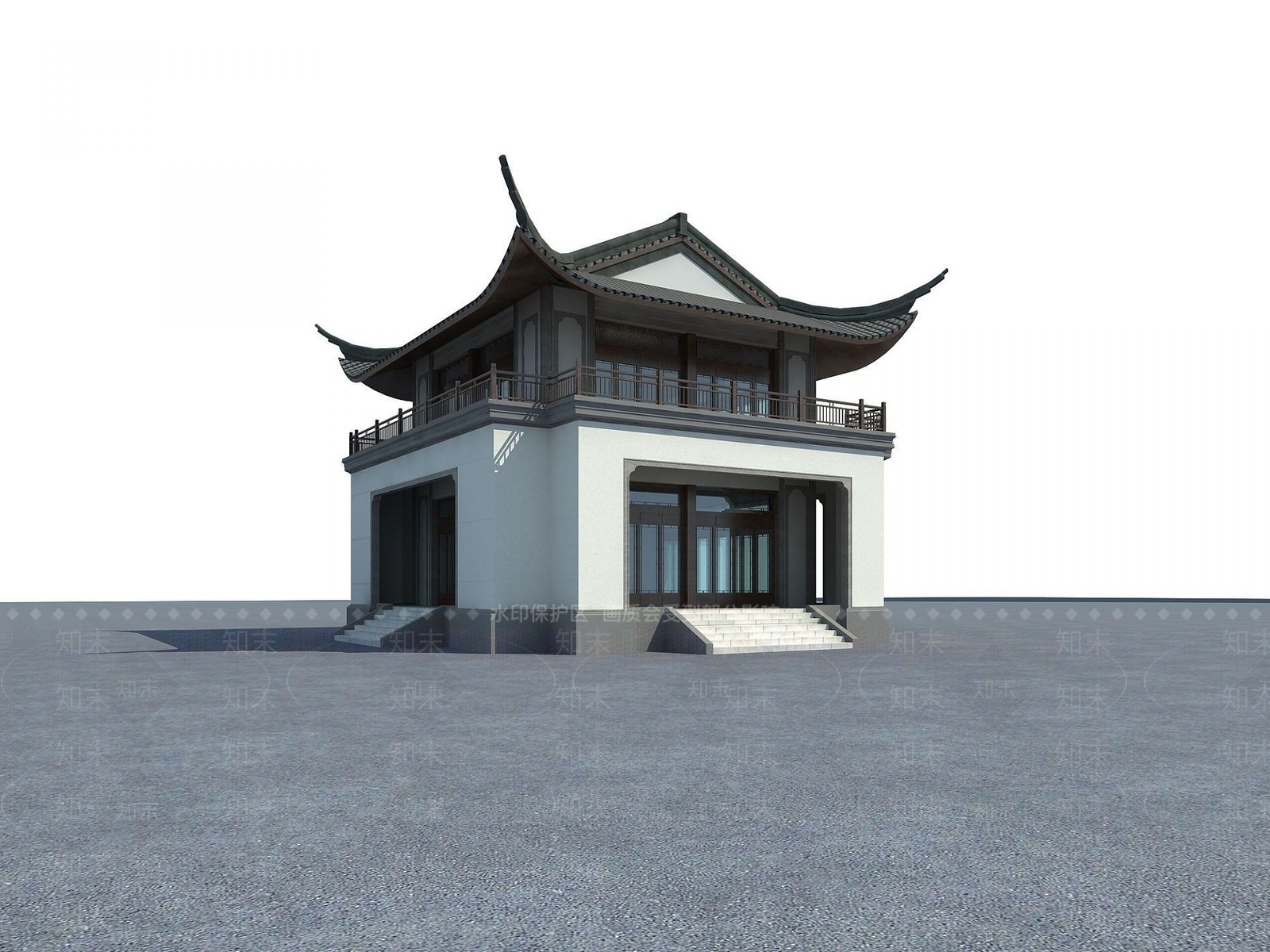 中式古建筑3D模型下载【ID:1190040473】