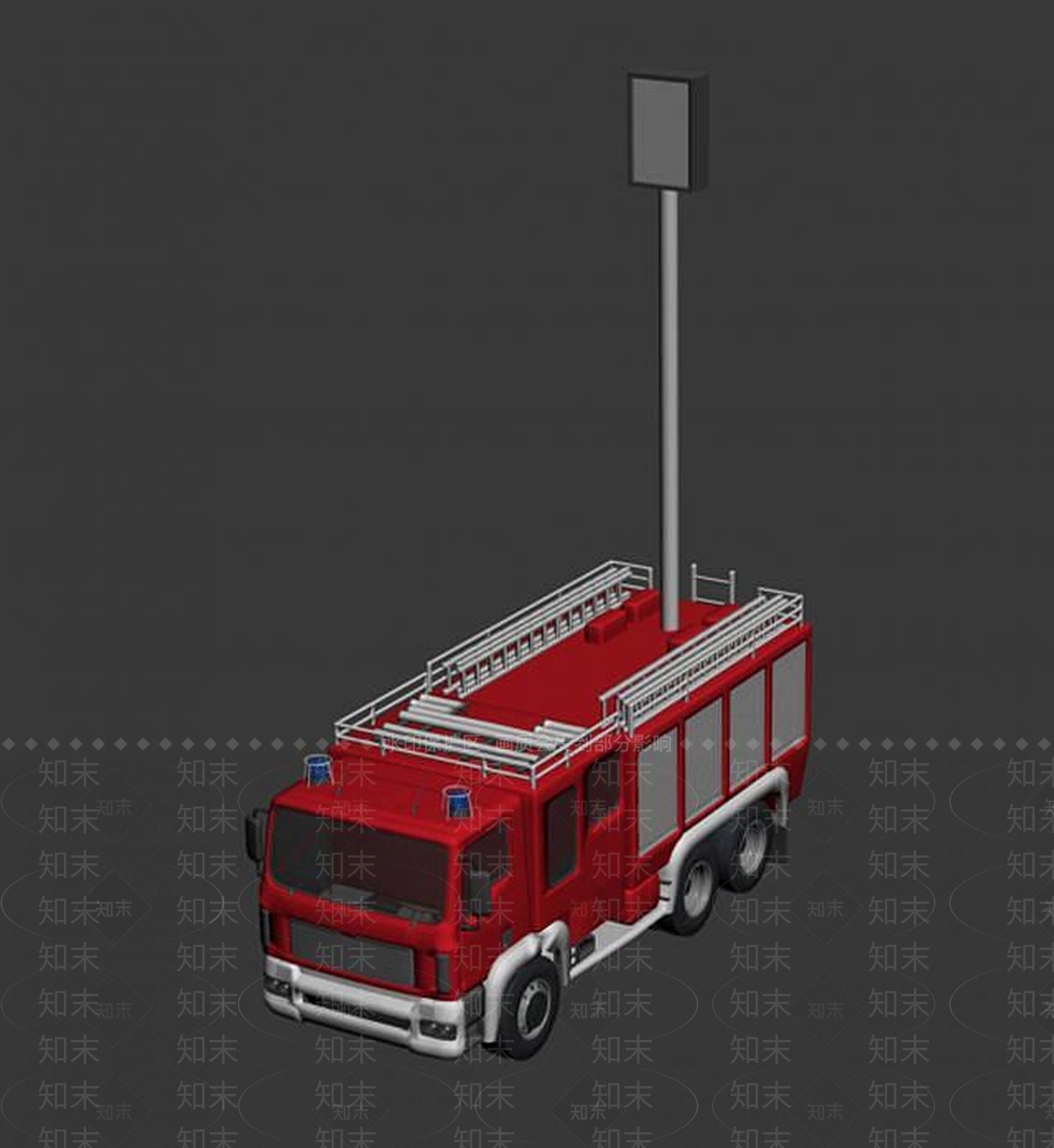 现代消防照明车3D模型下载【ID:1190040820】