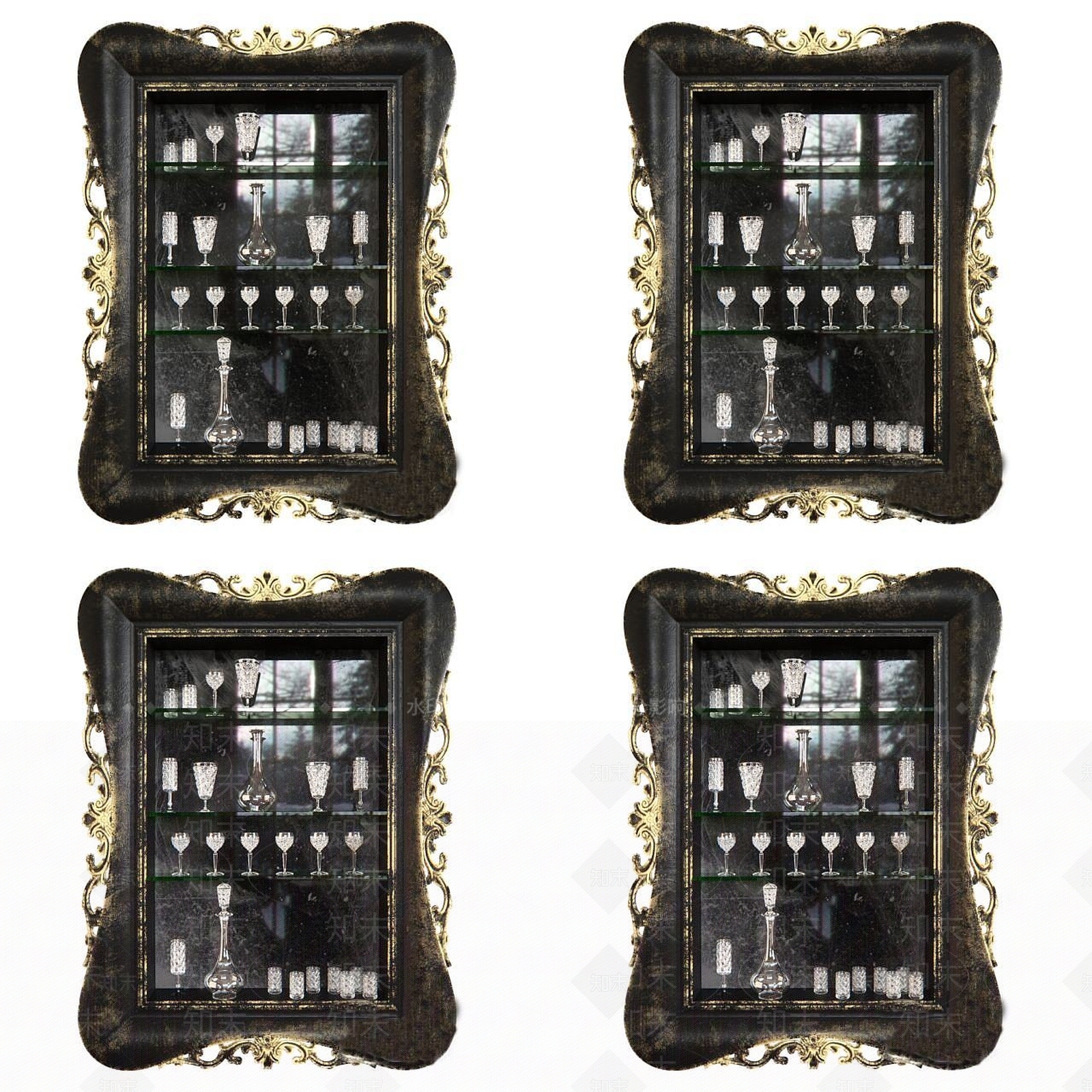 现代酒杯架组合3D模型下载【ID:1190228832】