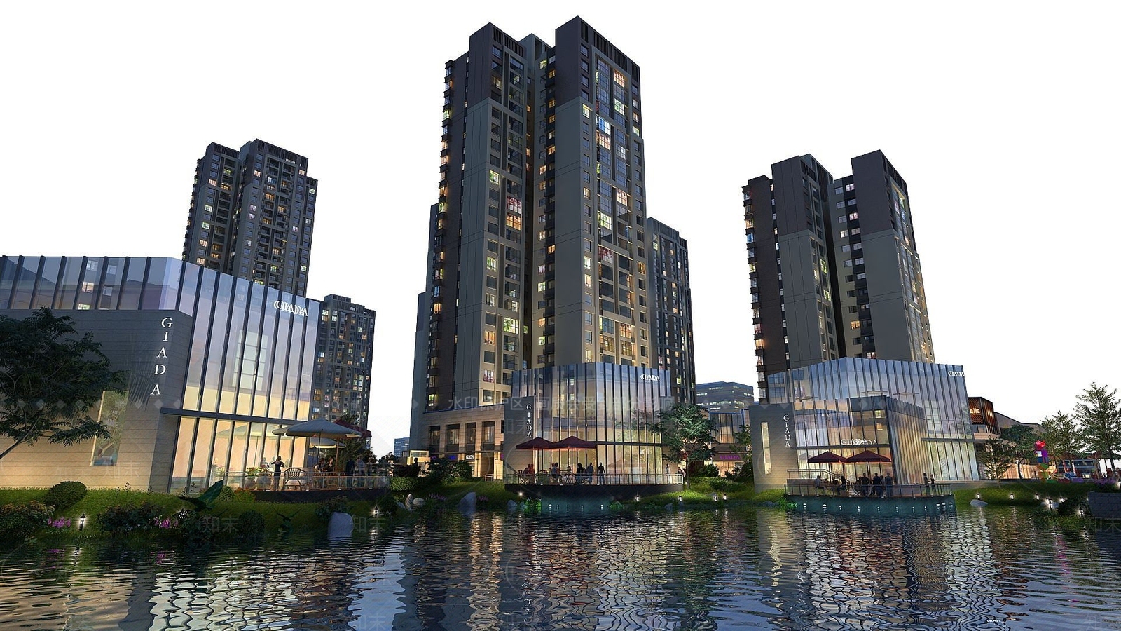 现代住宅商业3D模型下载【ID:1190043625】