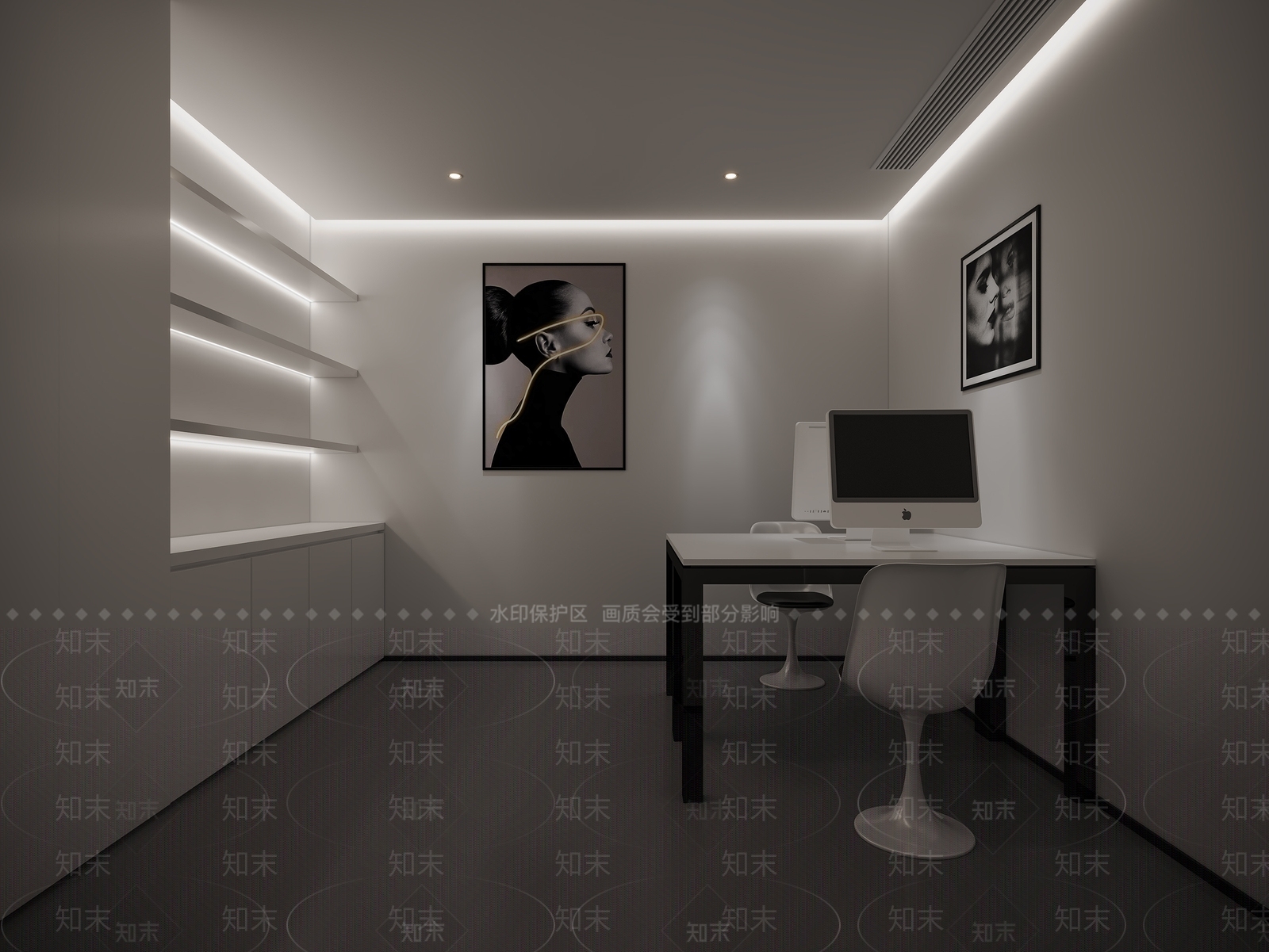 极简现代其他商业空间3D模型下载【ID:1190044927】