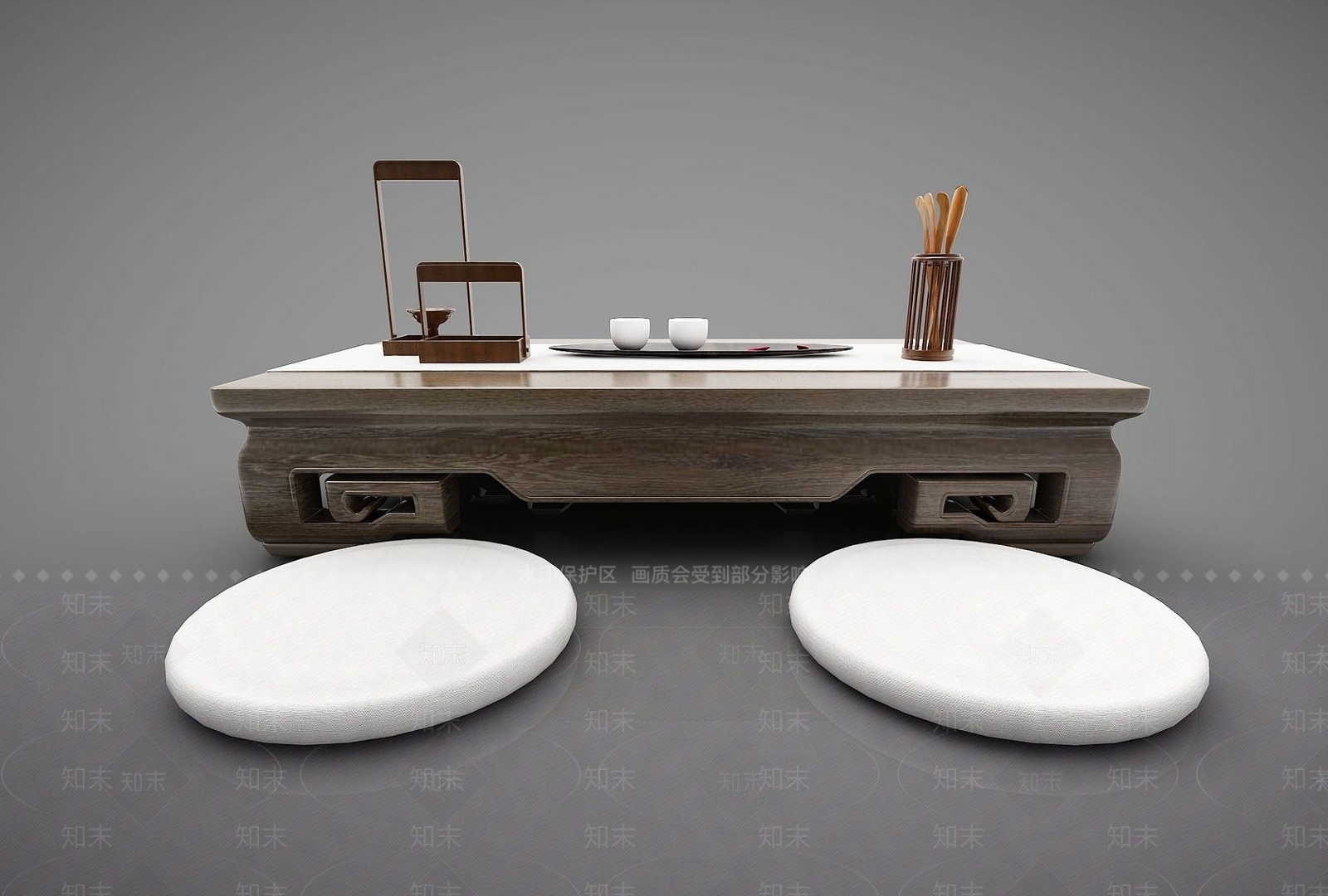 新中式风格茶桌3D模型下载【ID:1190045027】