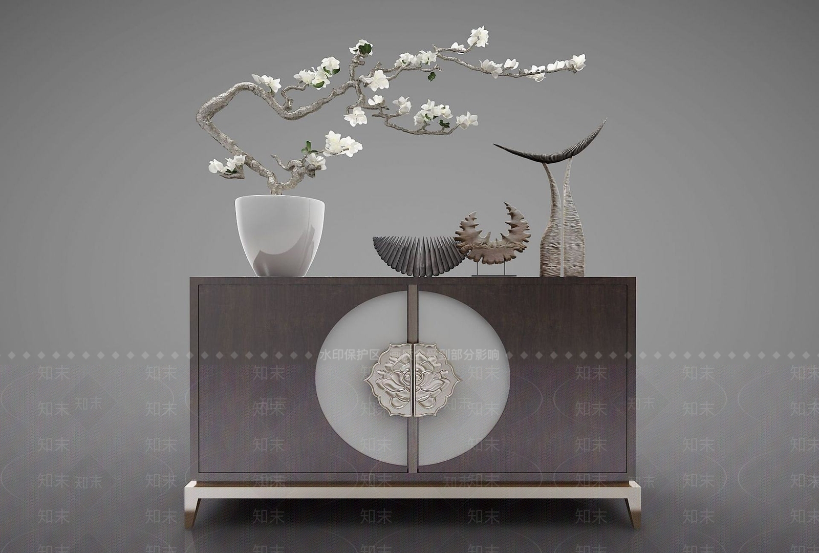 新中式风格边柜3D模型下载【ID:1190045224】