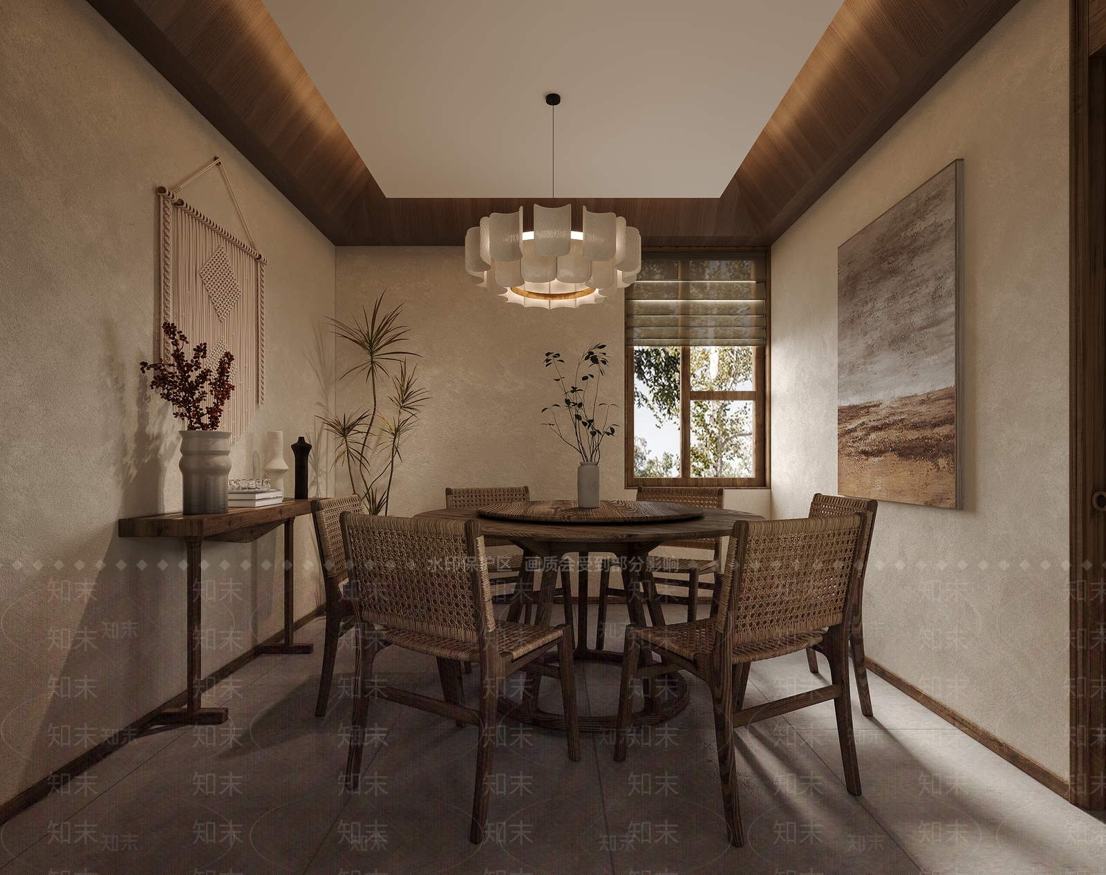 侘寂中古中餐厅3D模型下载【ID:1190046644】