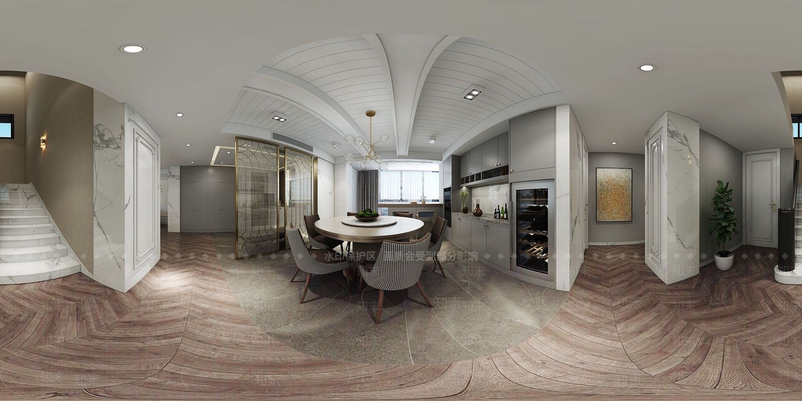 现代厨房餐厅3D模型下载【ID:1190049527】