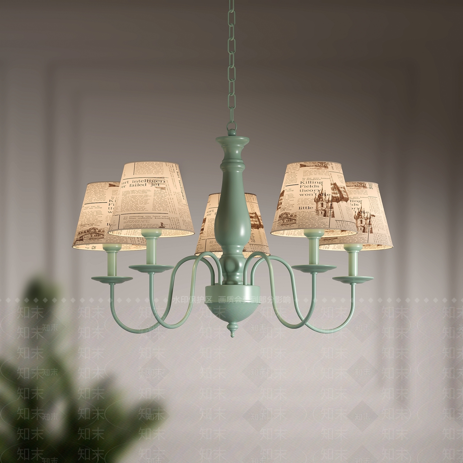 奶油北欧客厅吊灯3D模型下载【ID:1190051237】