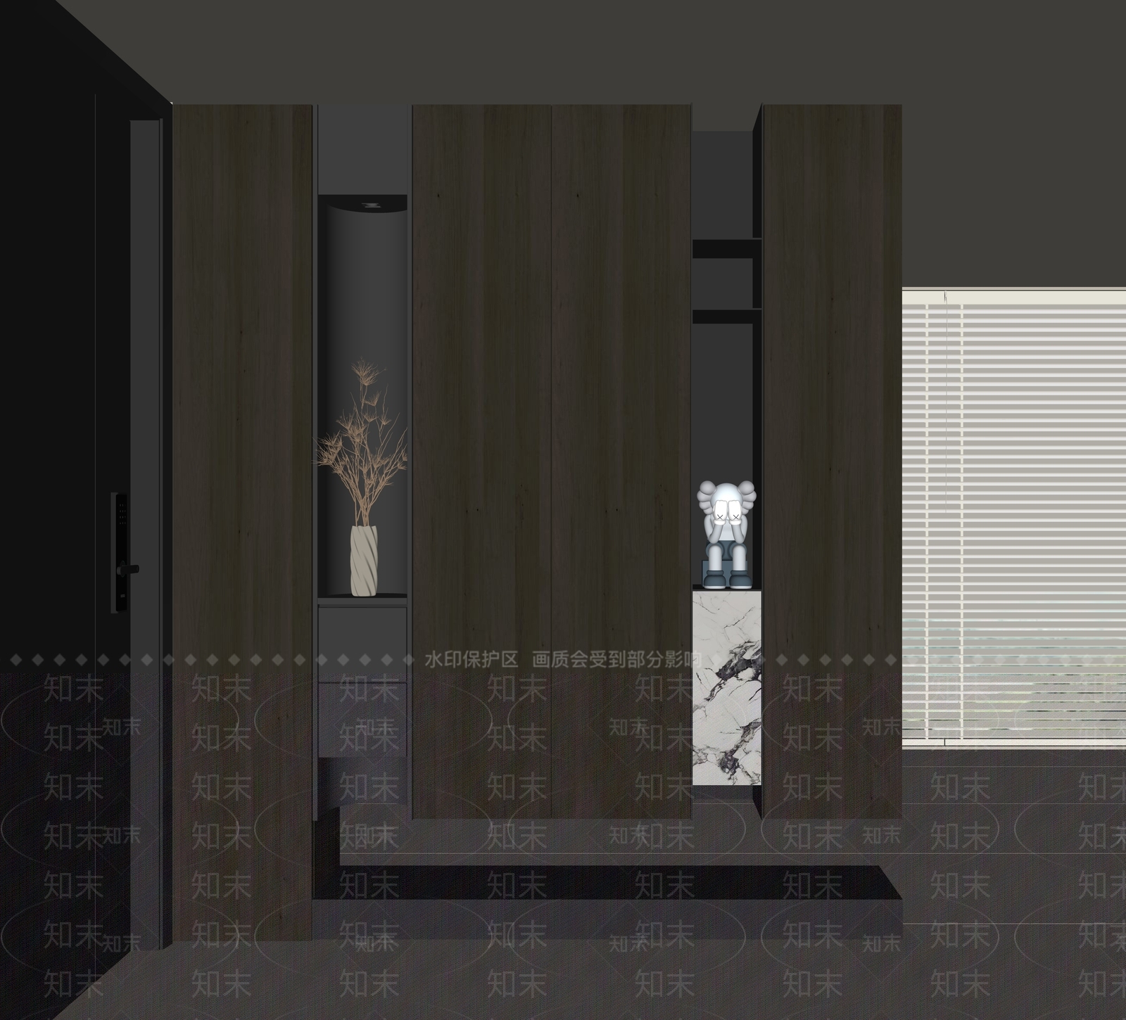 现代鞋柜SU模型下载【ID:1190051467】