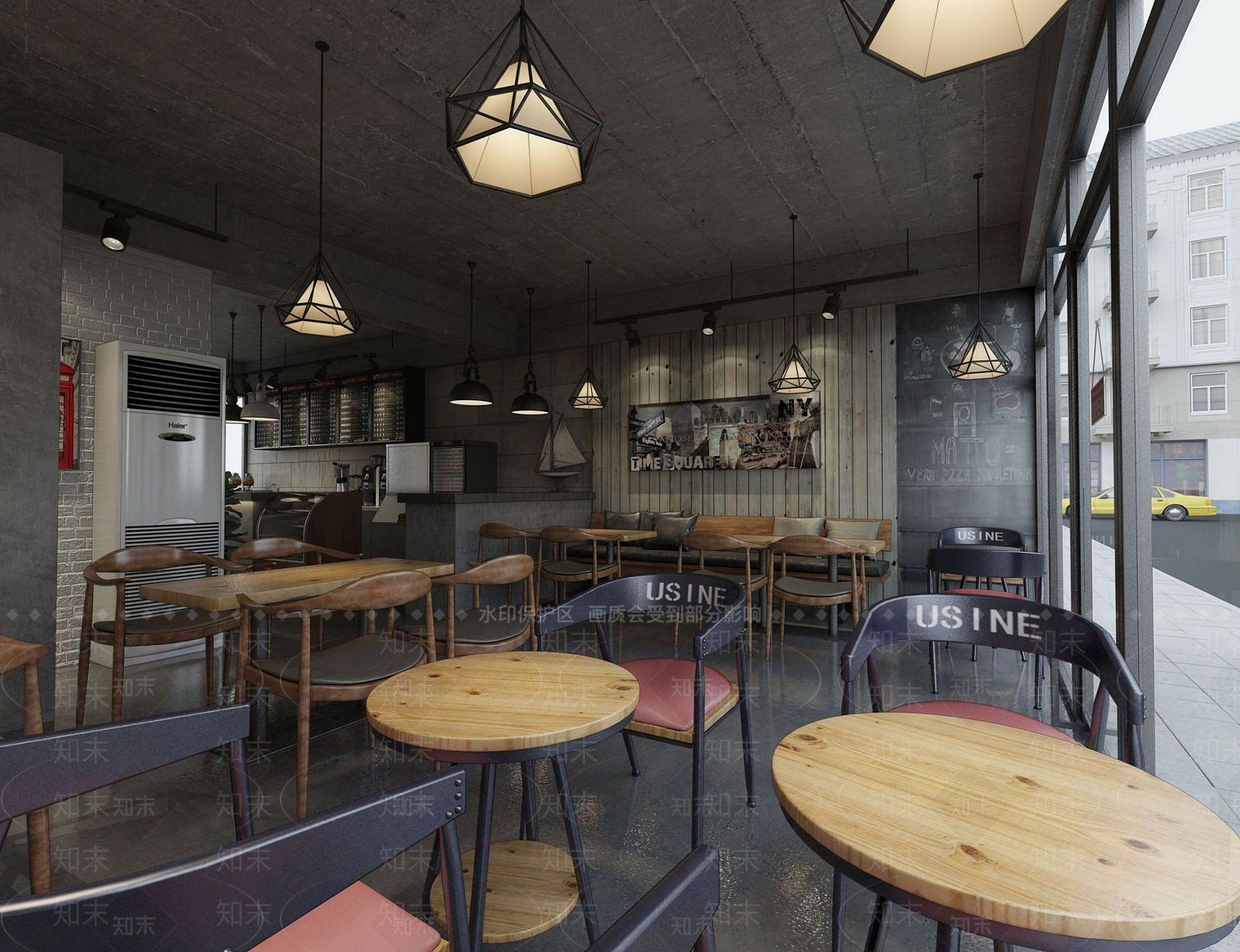 工业风奶茶店小吃店3D模型下载【ID:1190051883】