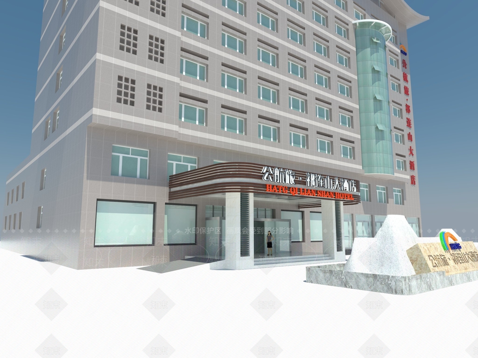 现代商场建筑SU模型下载【ID:1190320322】