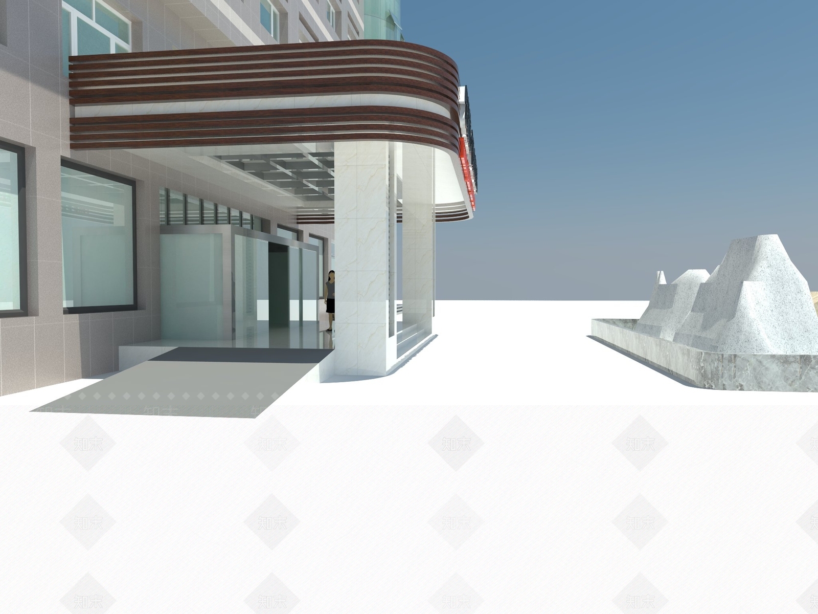 现代商场建筑SU模型下载【ID:1190320322】