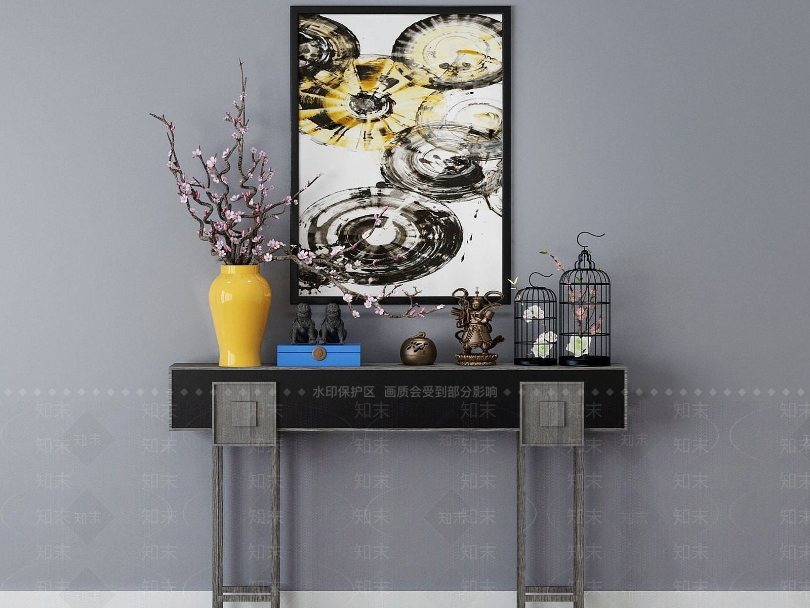 新中式门神摆件装饰3D模型下载【ID:1190052288】