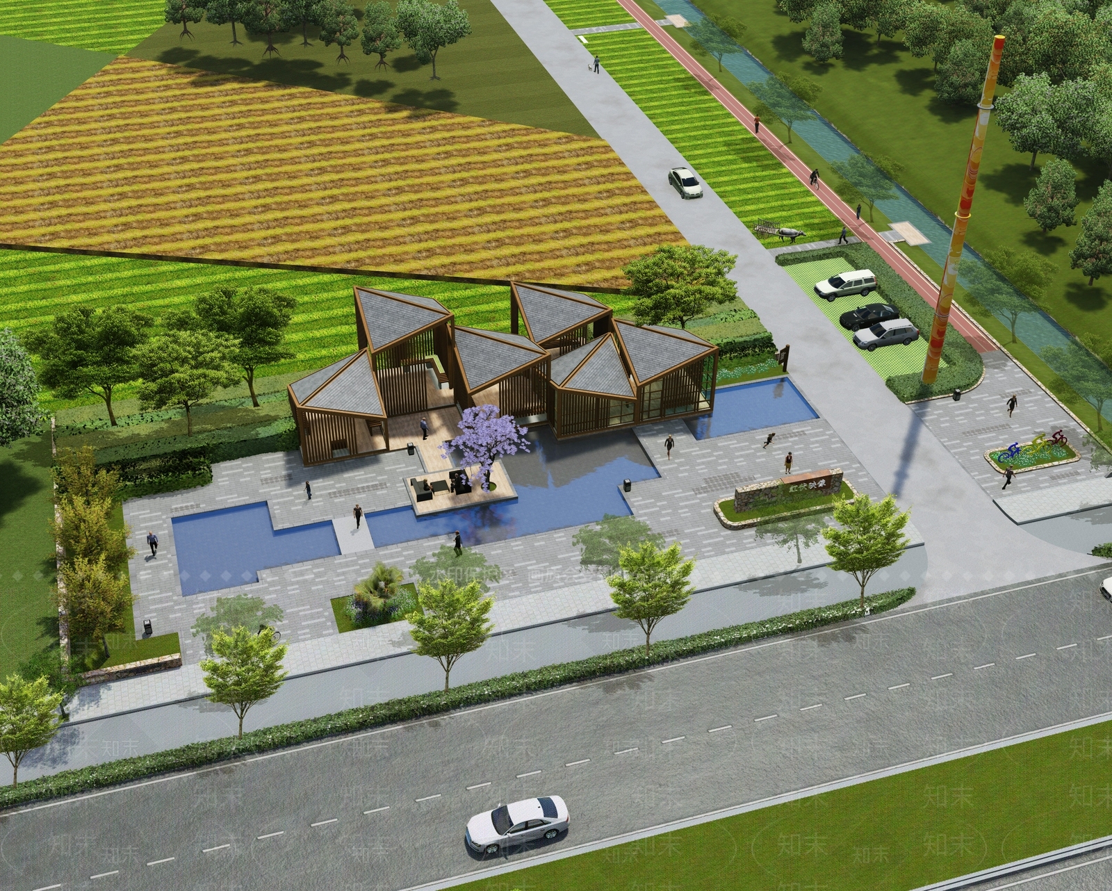 新中式中式驿站SU模型下载【ID:1190053148】