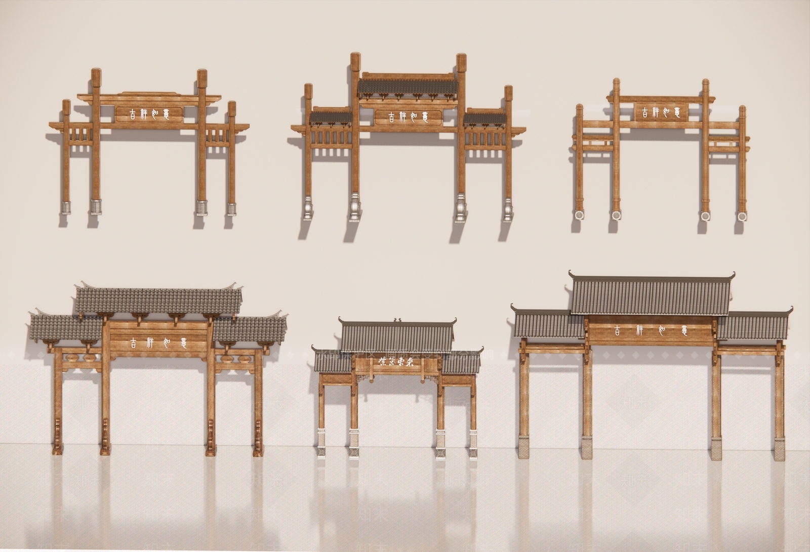 现代新中式牌坊牌楼SU模型下载【ID:1190058963】