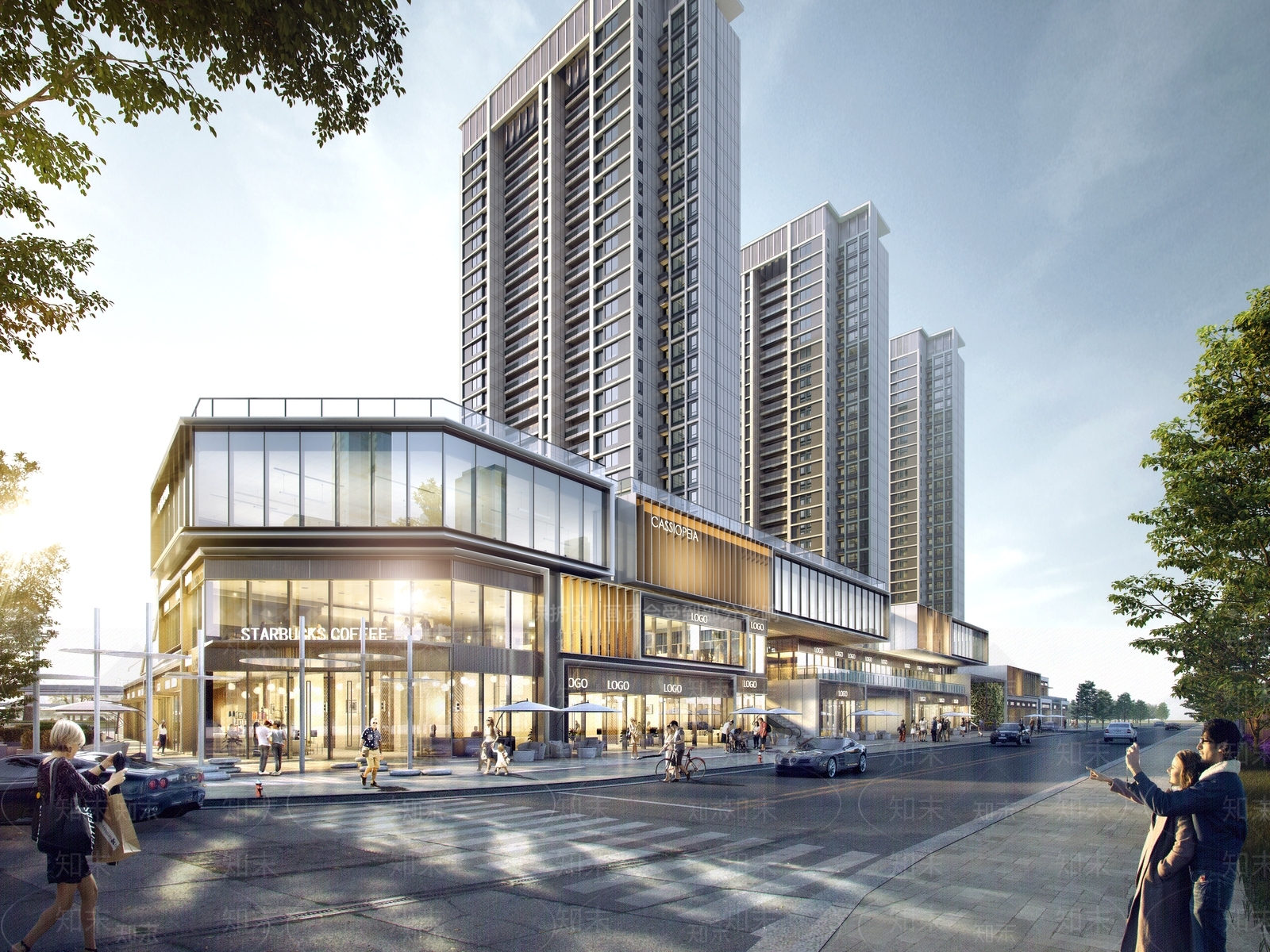 现代高层住宅SU模型下载【ID:1190118965】