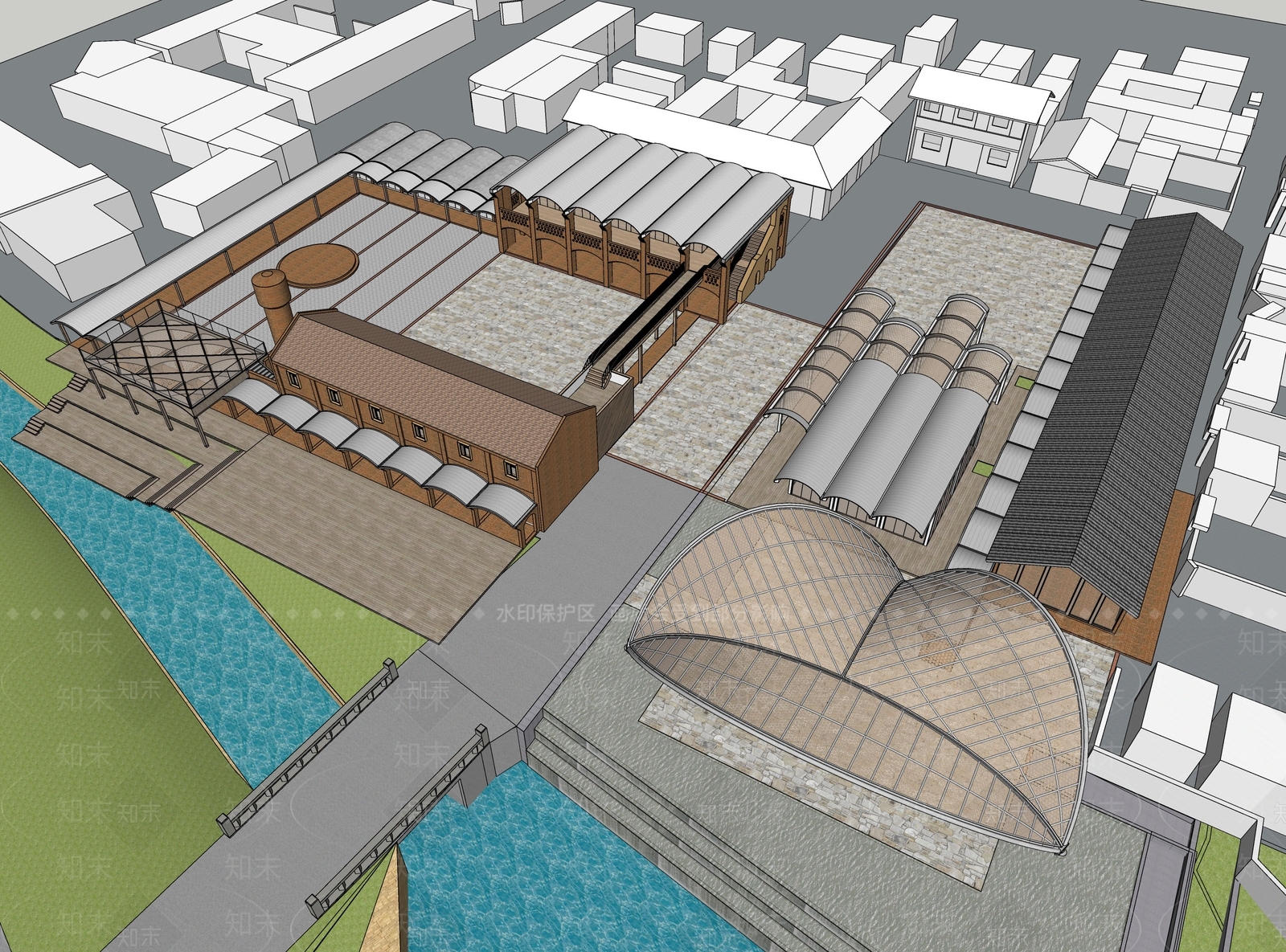 中式小公建SU模型下载【ID:1190064690】