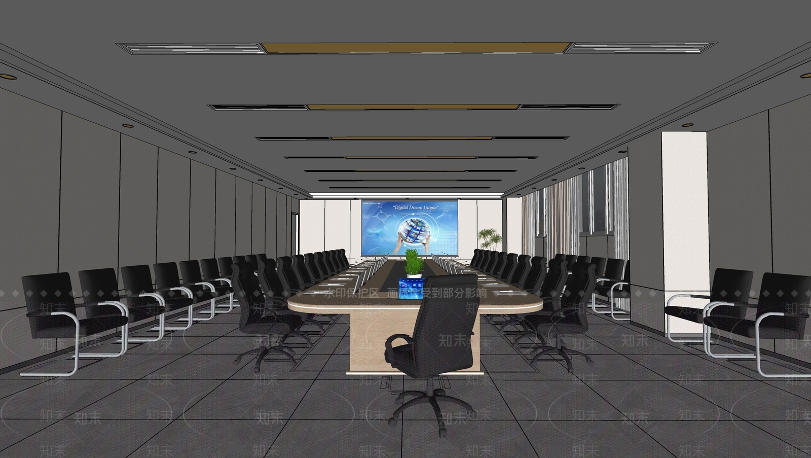 现代会议室SU模型下载【ID:1190066903】
