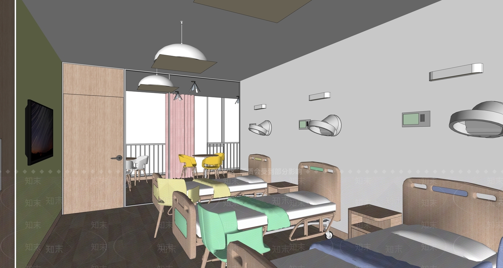 现代医院SU模型下载【ID:1190070357】
