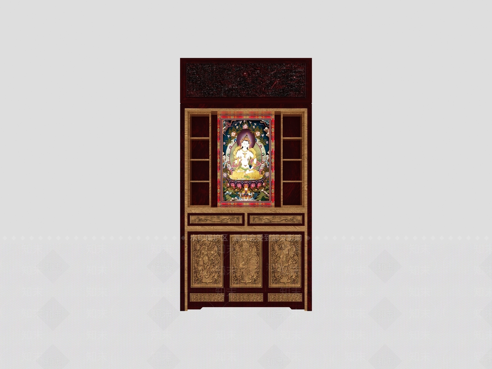 新中式佛龛3D模型下载【ID:1190076293】