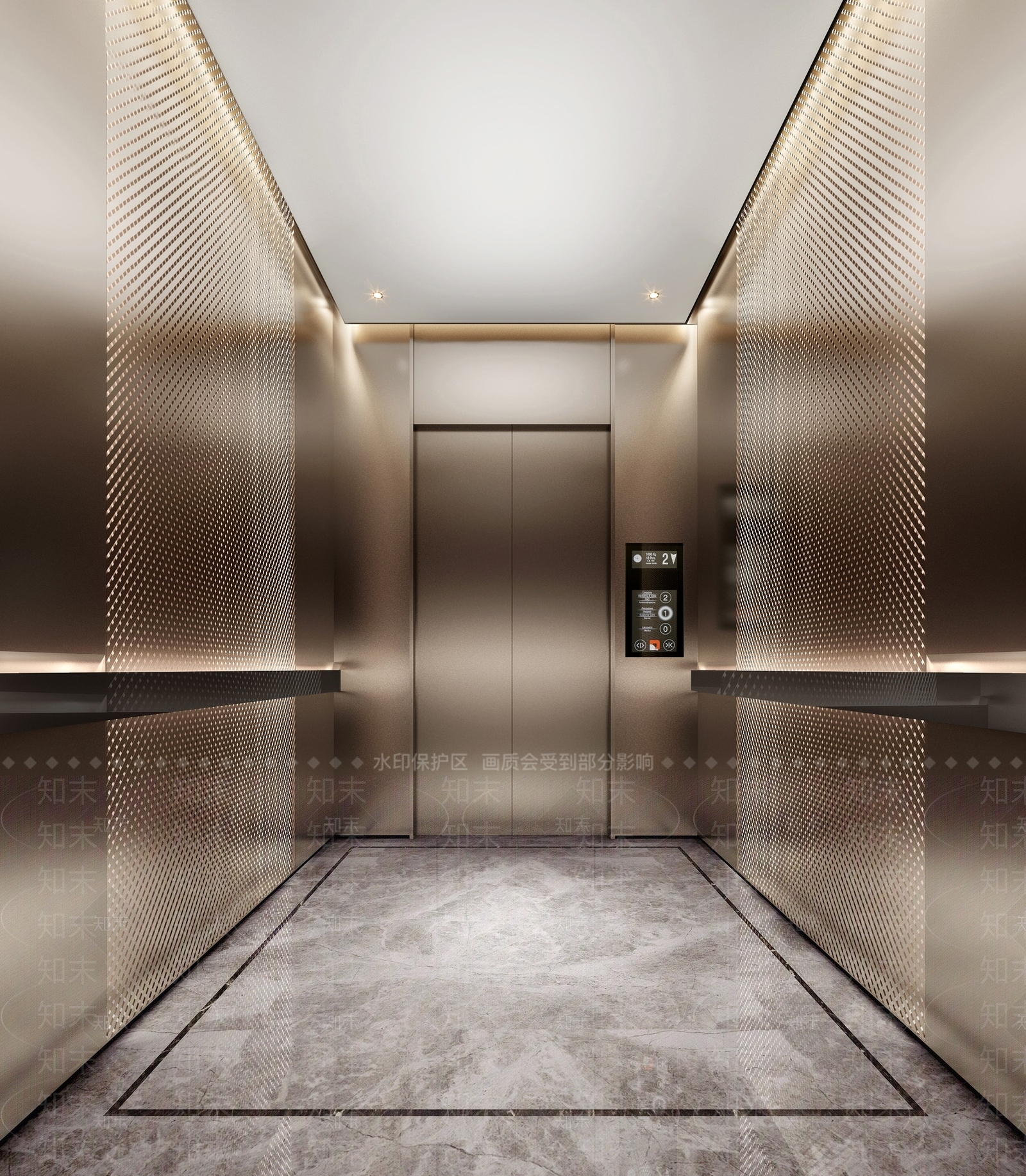 现代电梯间3D模型下载【ID:1190078151】
