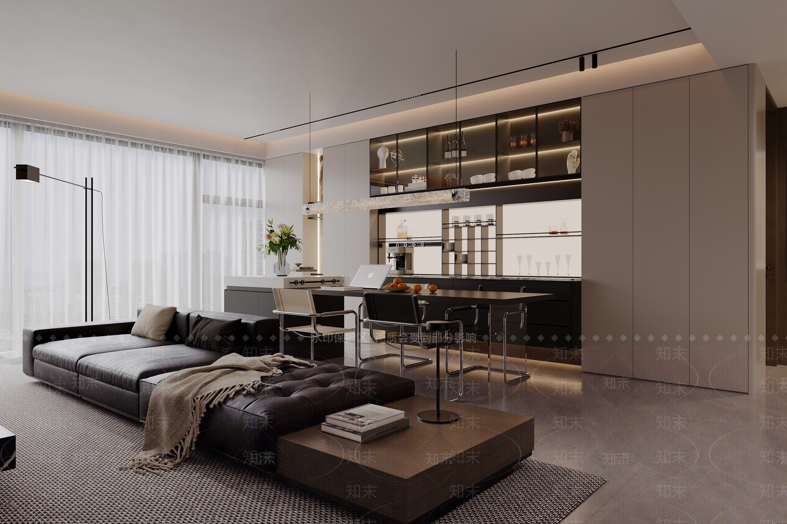 现代客餐厅3D模型下载【ID:1215080889】