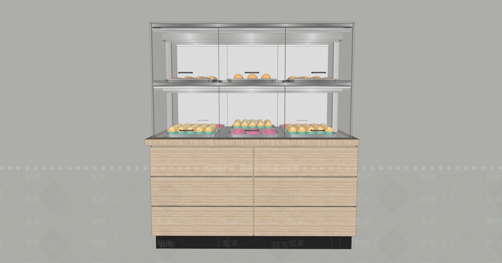 现代甜品面包店SU模型下载【ID:1190081017】