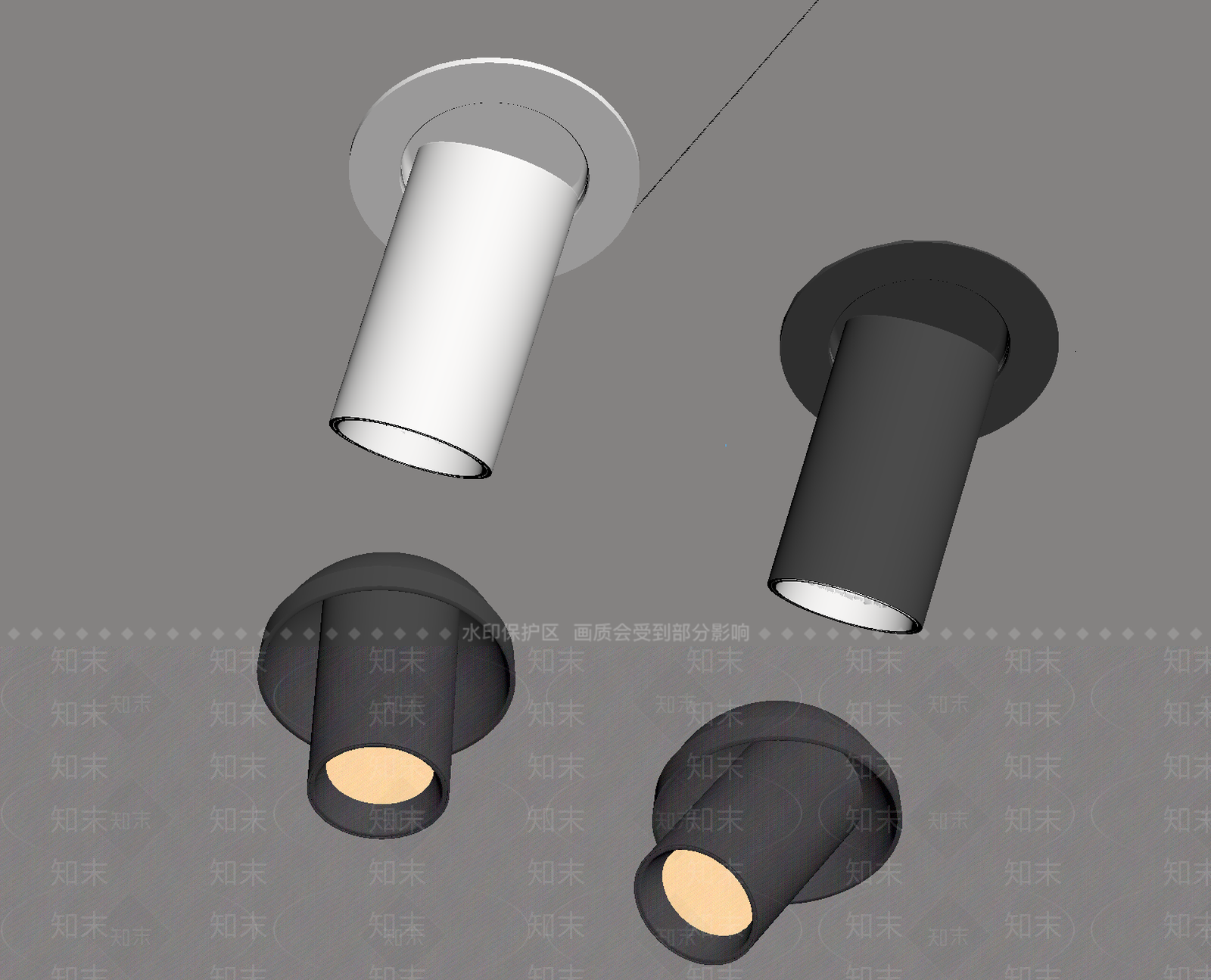 现代筒灯射灯SU模型下载【ID:1190082278】