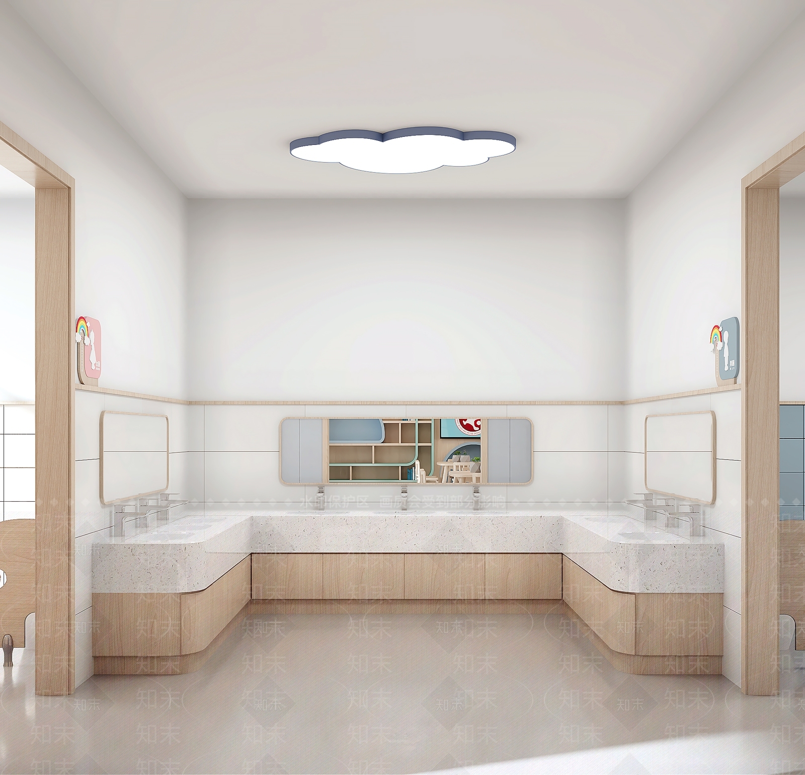现代简约幼儿园3D模型下载【ID:1190083648】